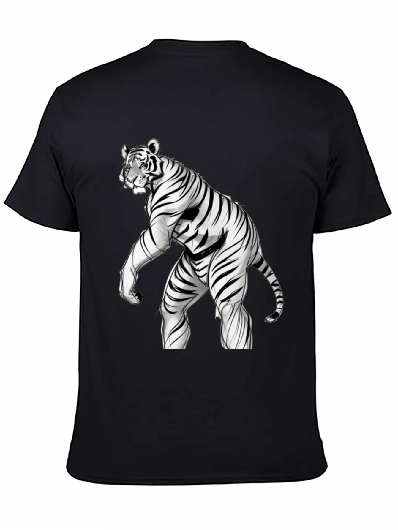 Tiger Man T-Shirt - Fierce Animal Hybrid Design