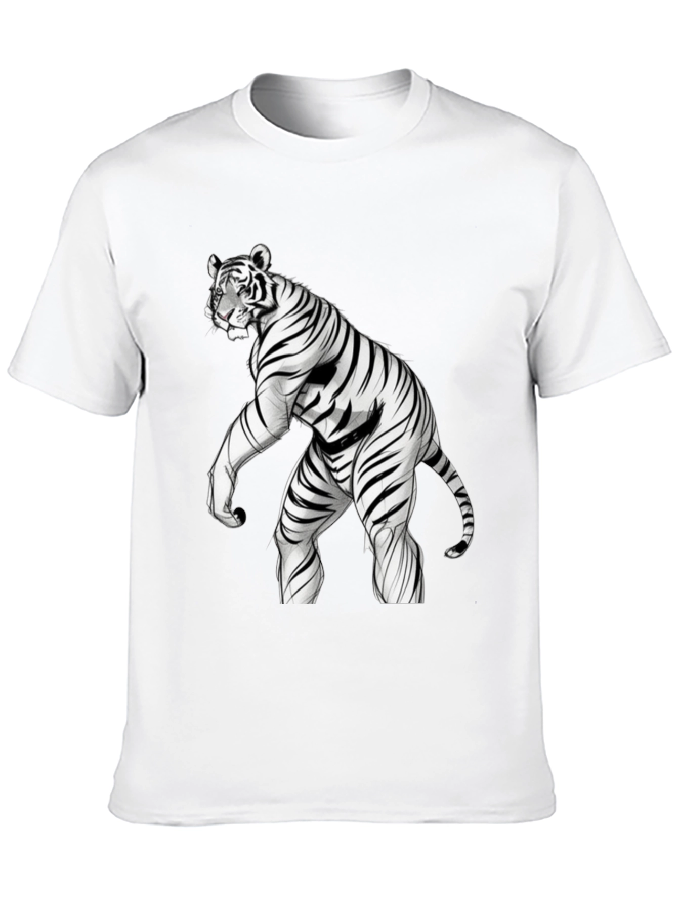 Tiger Man T-Shirt - Fierce Animal Hybrid Design
