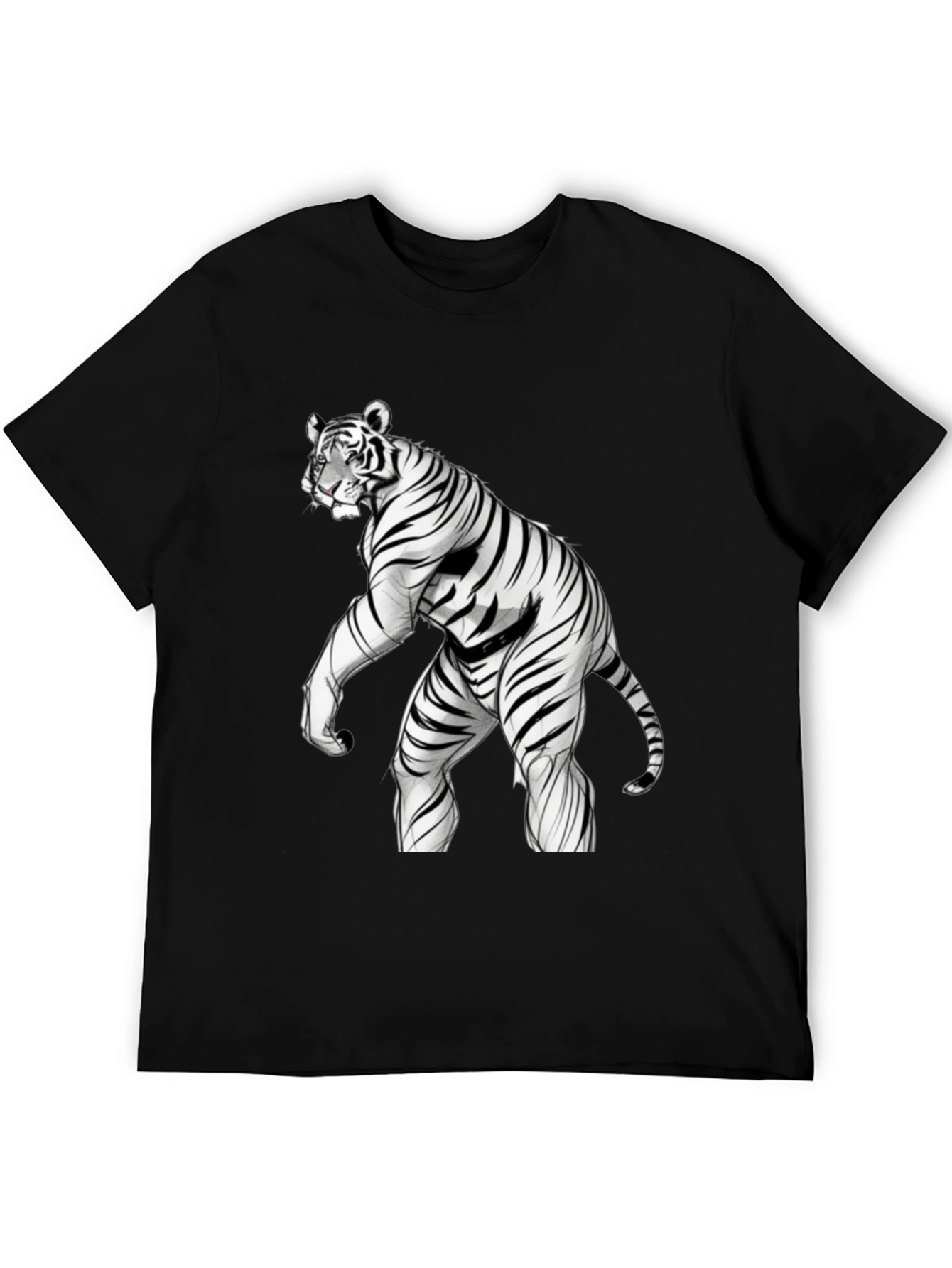 Tiger Man T-Shirt - Fierce Animal Hybrid Design