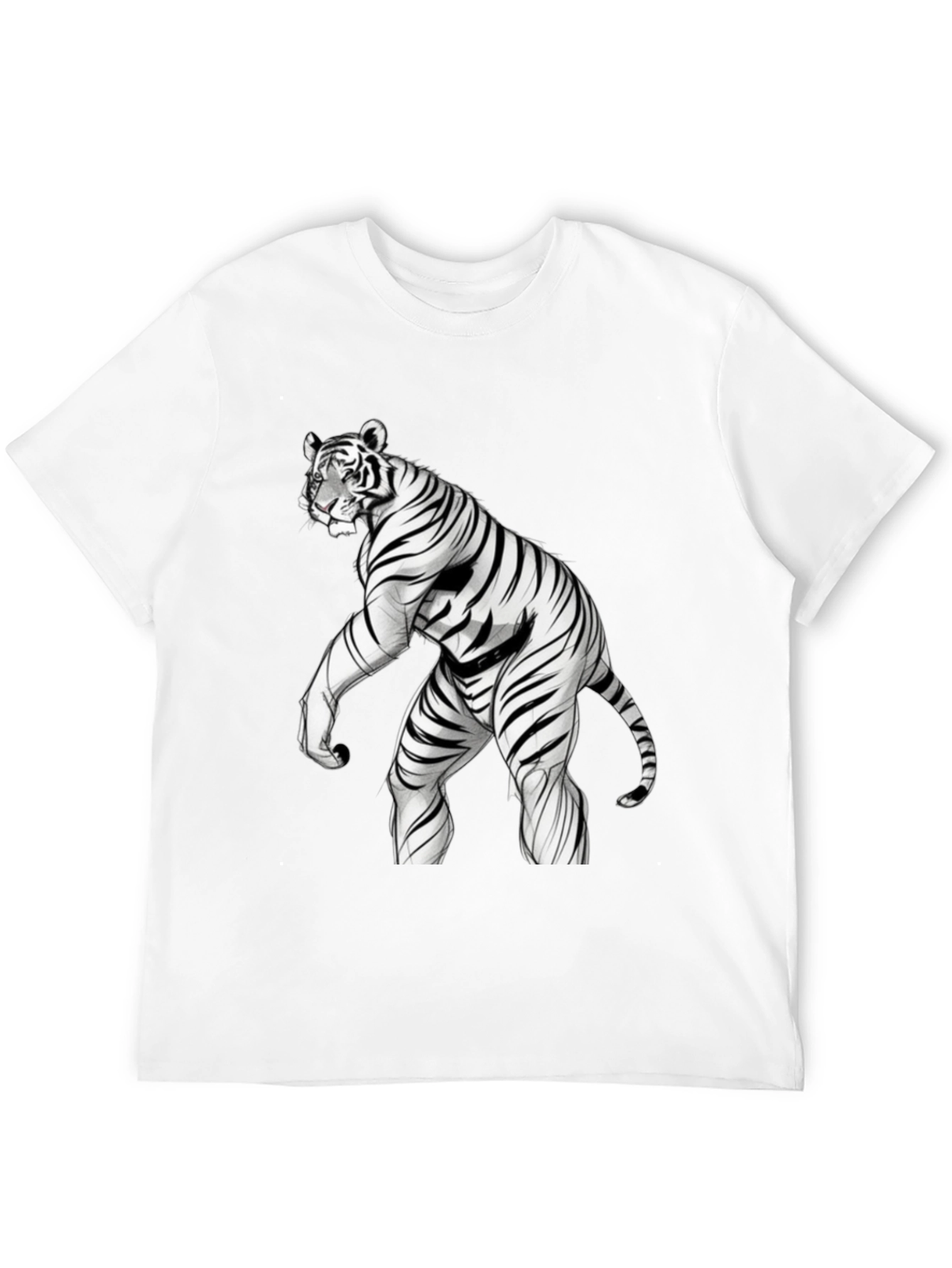 Tiger Man T-Shirt - Fierce Animal Hybrid Design