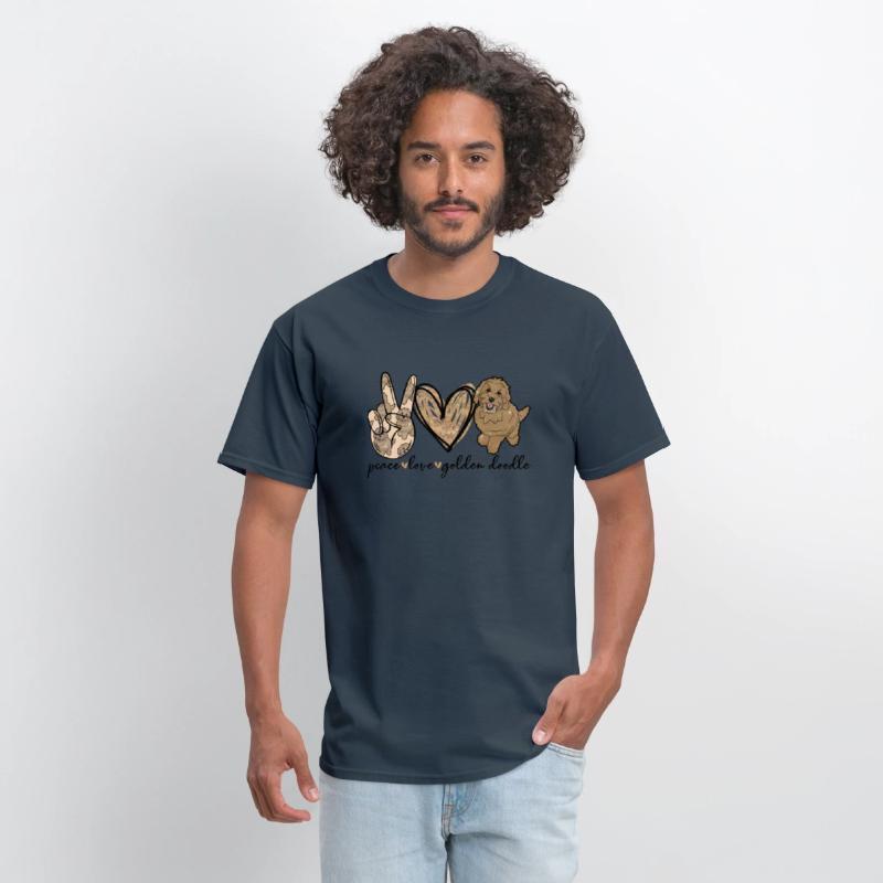 Peace Love Golden Doodle Dog Pet Doodle Dog