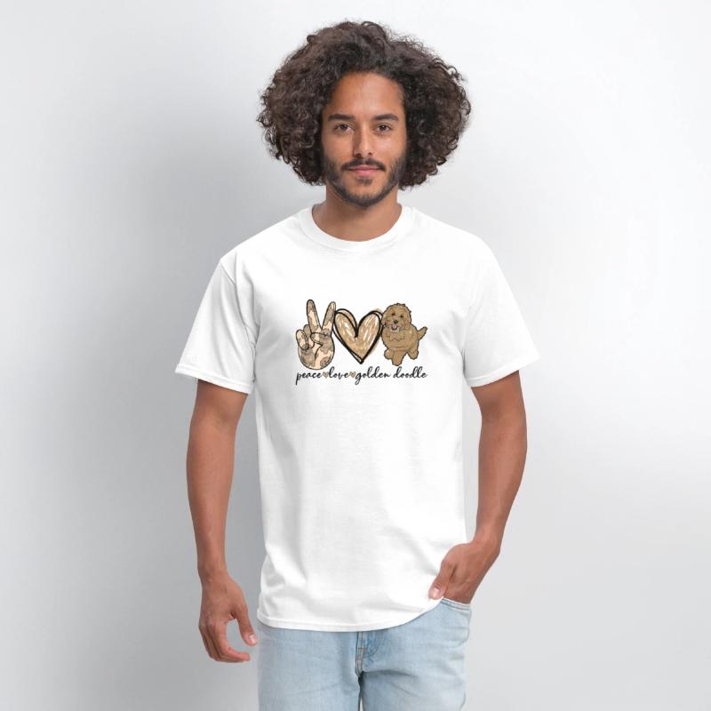 Peace Love Golden Doodle Dog Pet Doodle Dog