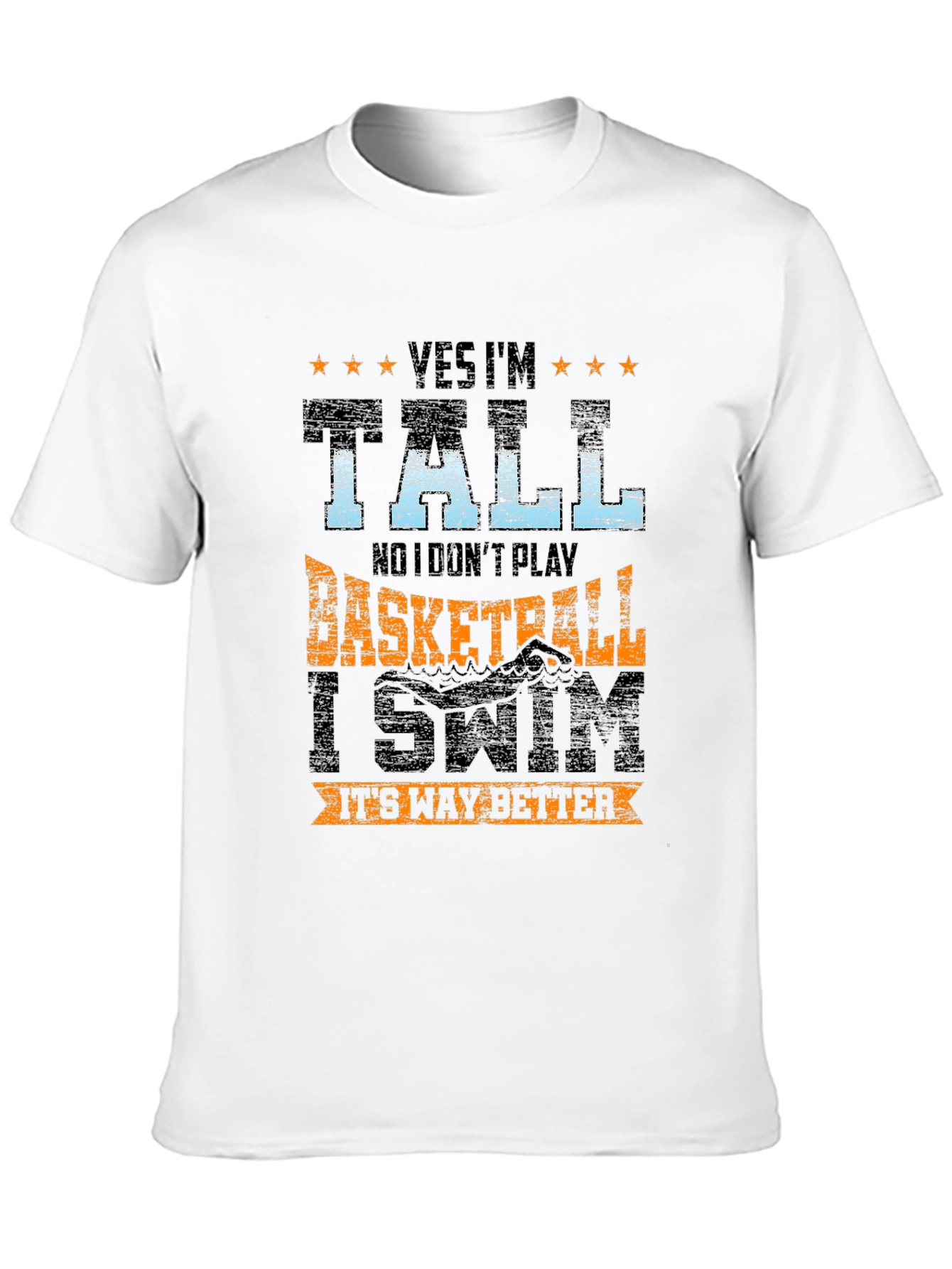 Tall Swimmer Graphic Tee - Novelty T-Shirt