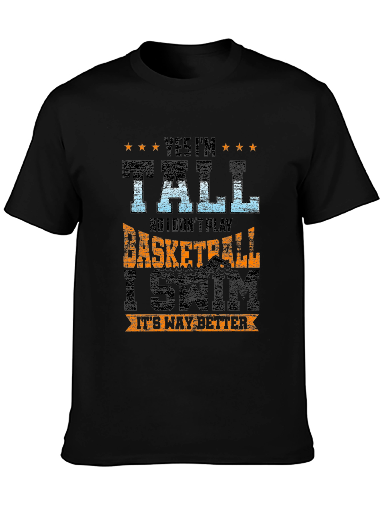 Tall Swimmer Graphic Tee - Novelty T-Shirt