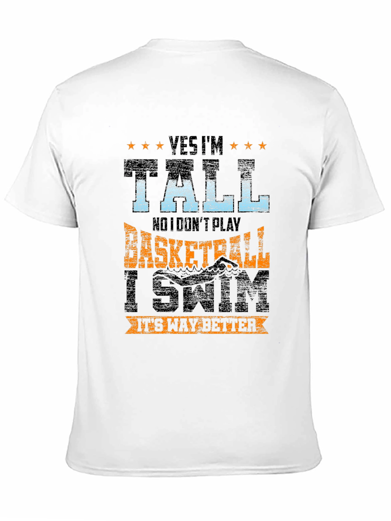 Tall Swimmer Graphic Tee - Novelty T-Shirt