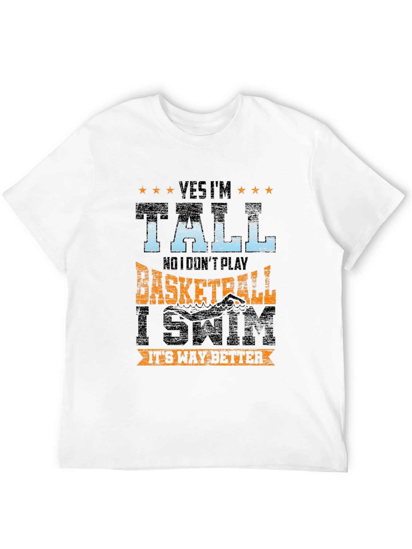 Tall Swimmer Graphic Tee - Novelty T-Shirt
