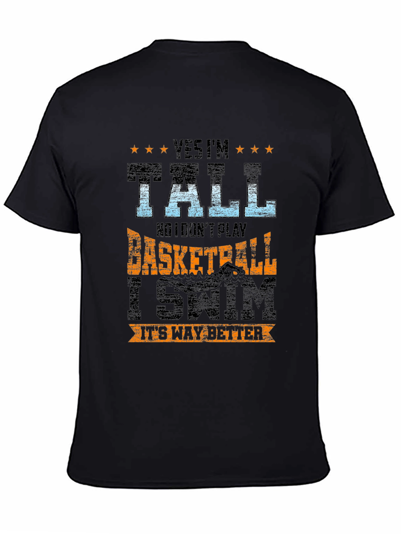 Tall Swimmer Graphic Tee - Novelty T-Shirt