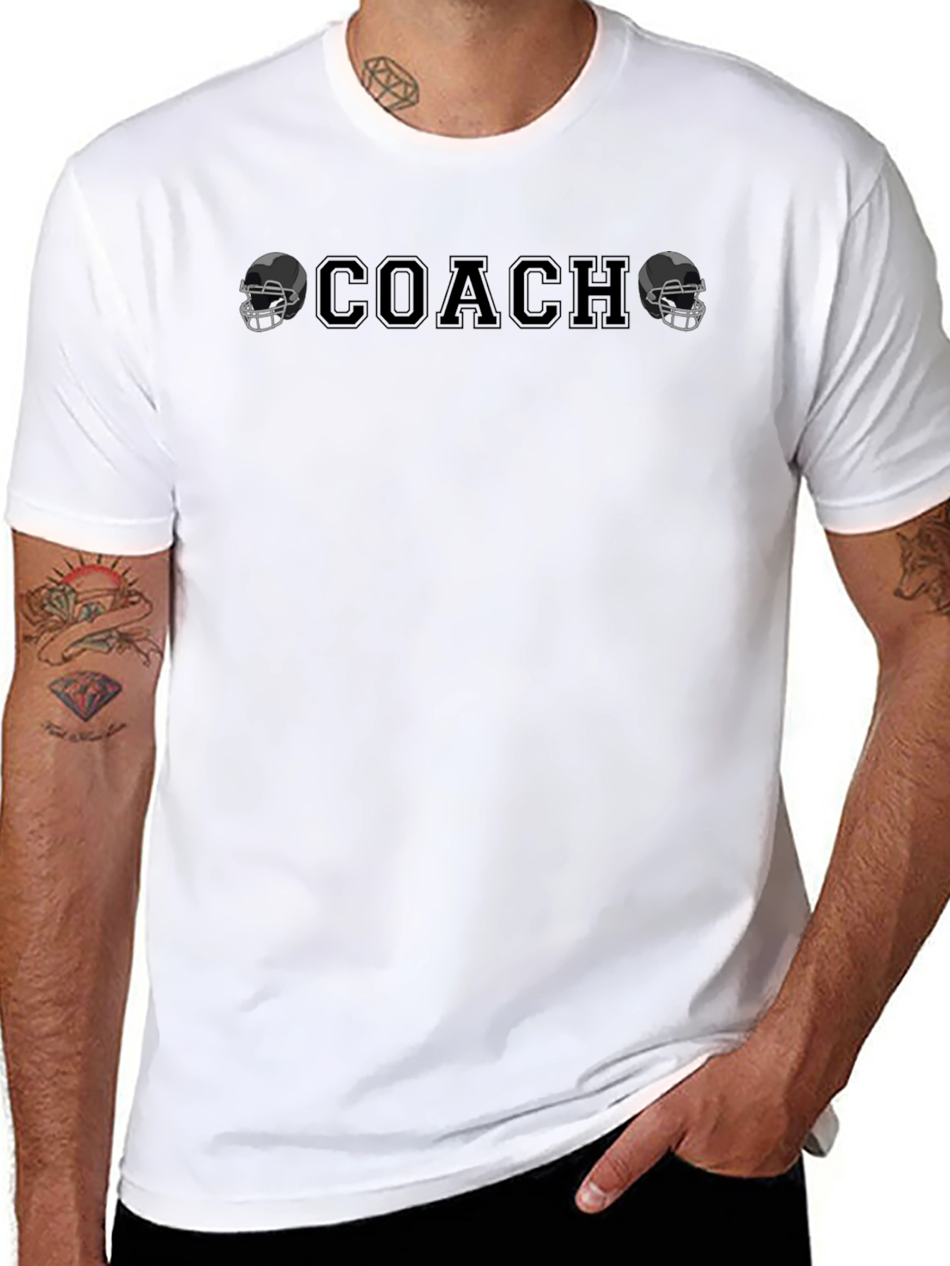 Coach T-Shirt with Football Helmet Graphics