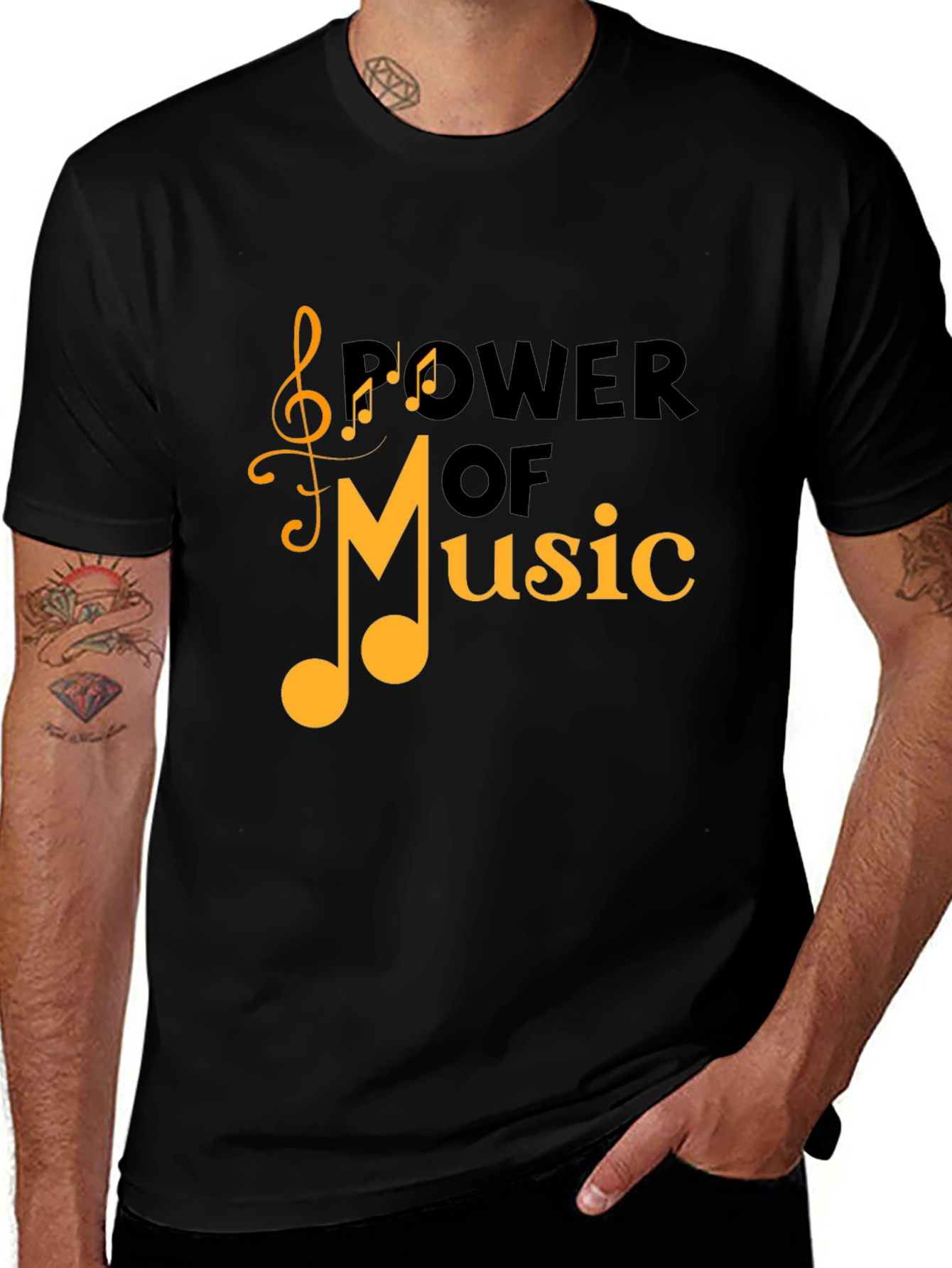 Power of Music Black Graphic Tee