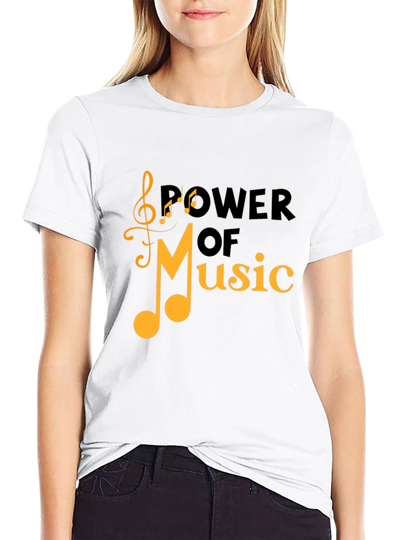 Power of Music Black Graphic Tee