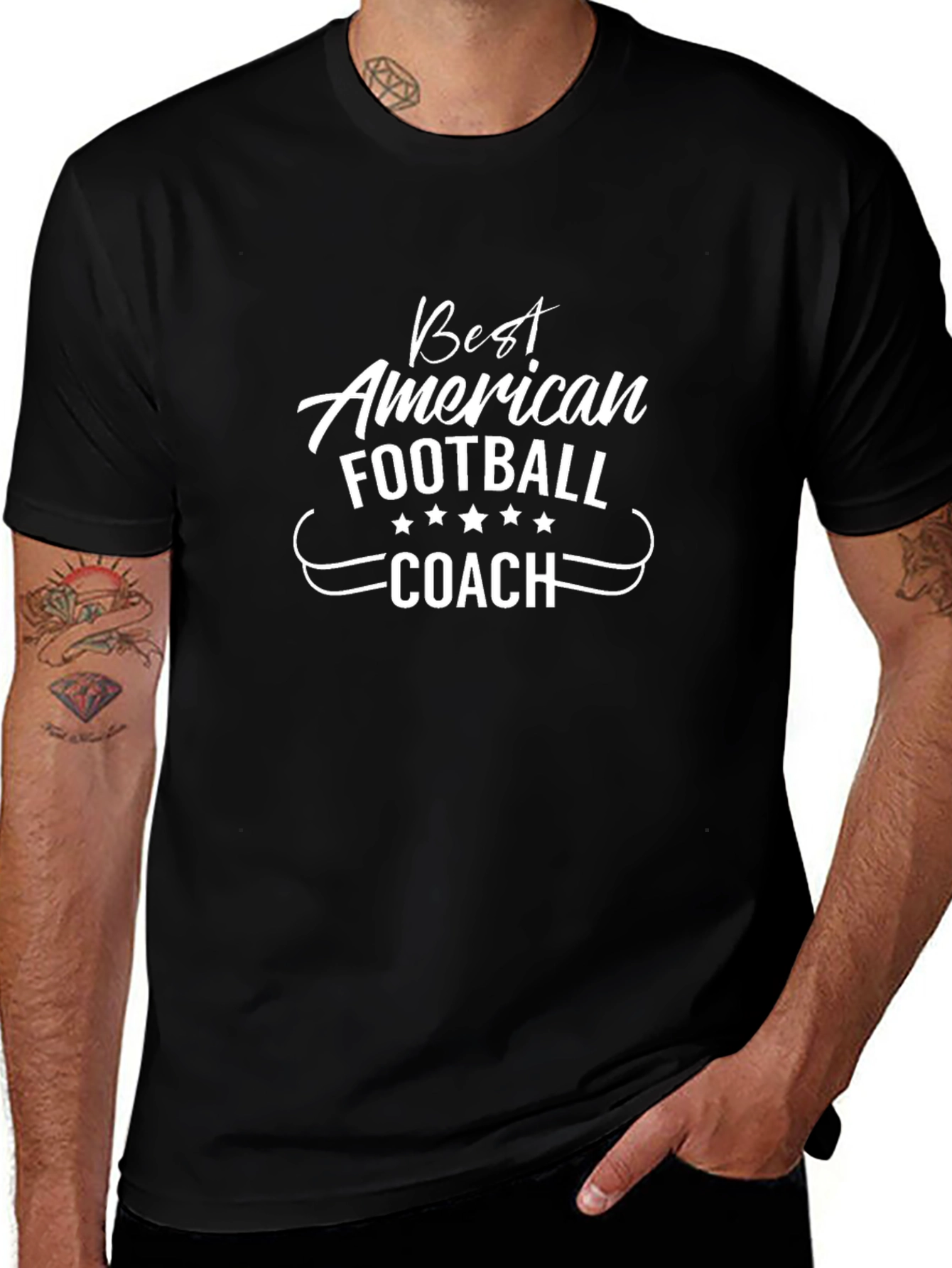 Best American Football Coach Black T-Shirt