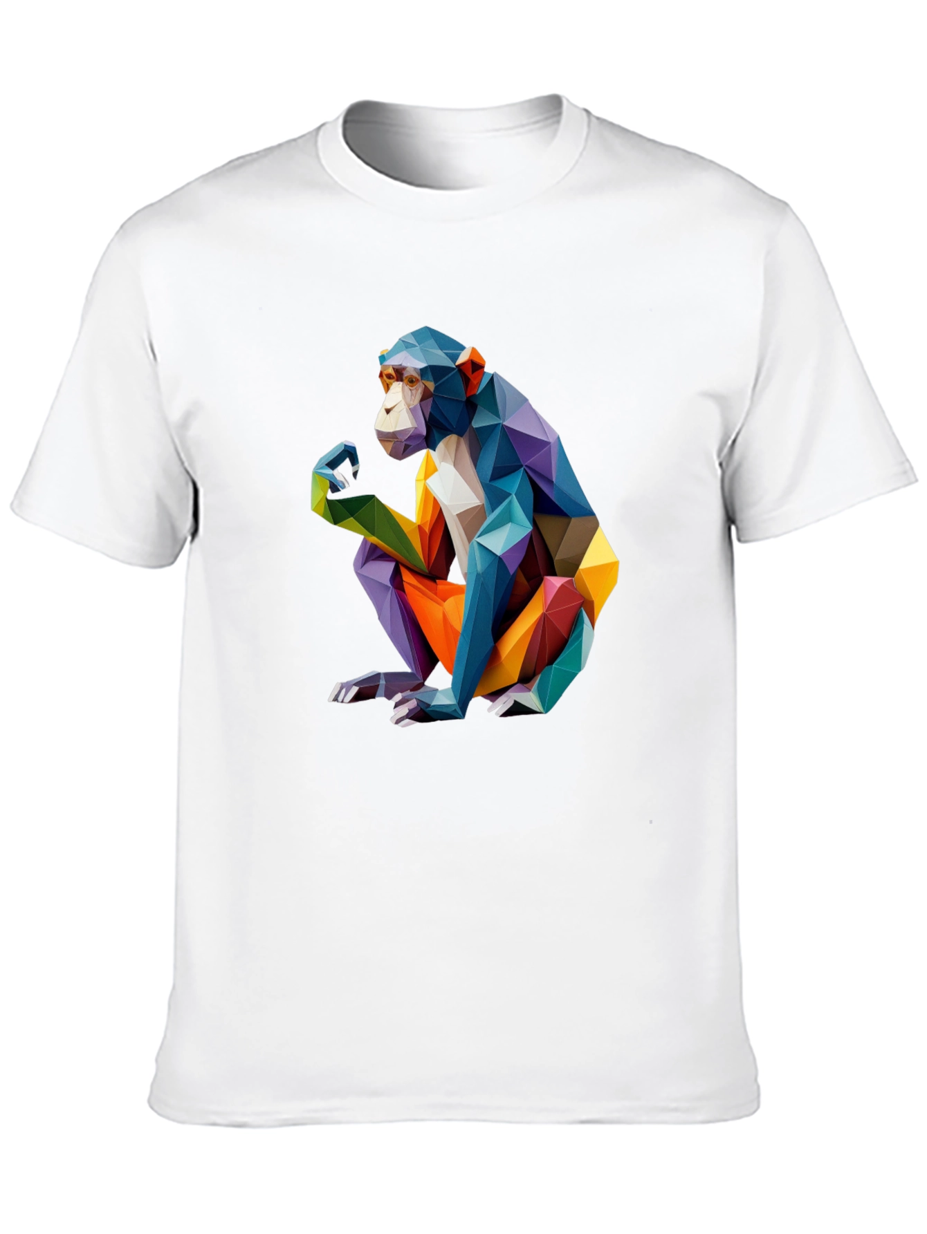 Geometric Monkey Graphic Black T-Shirt