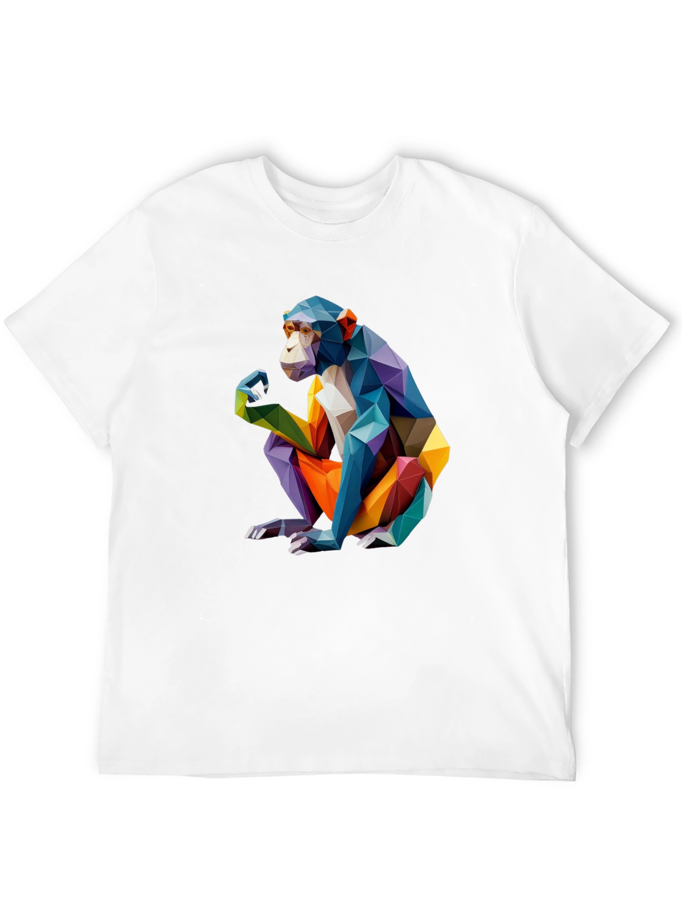 Geometric Monkey Graphic Black T-Shirt