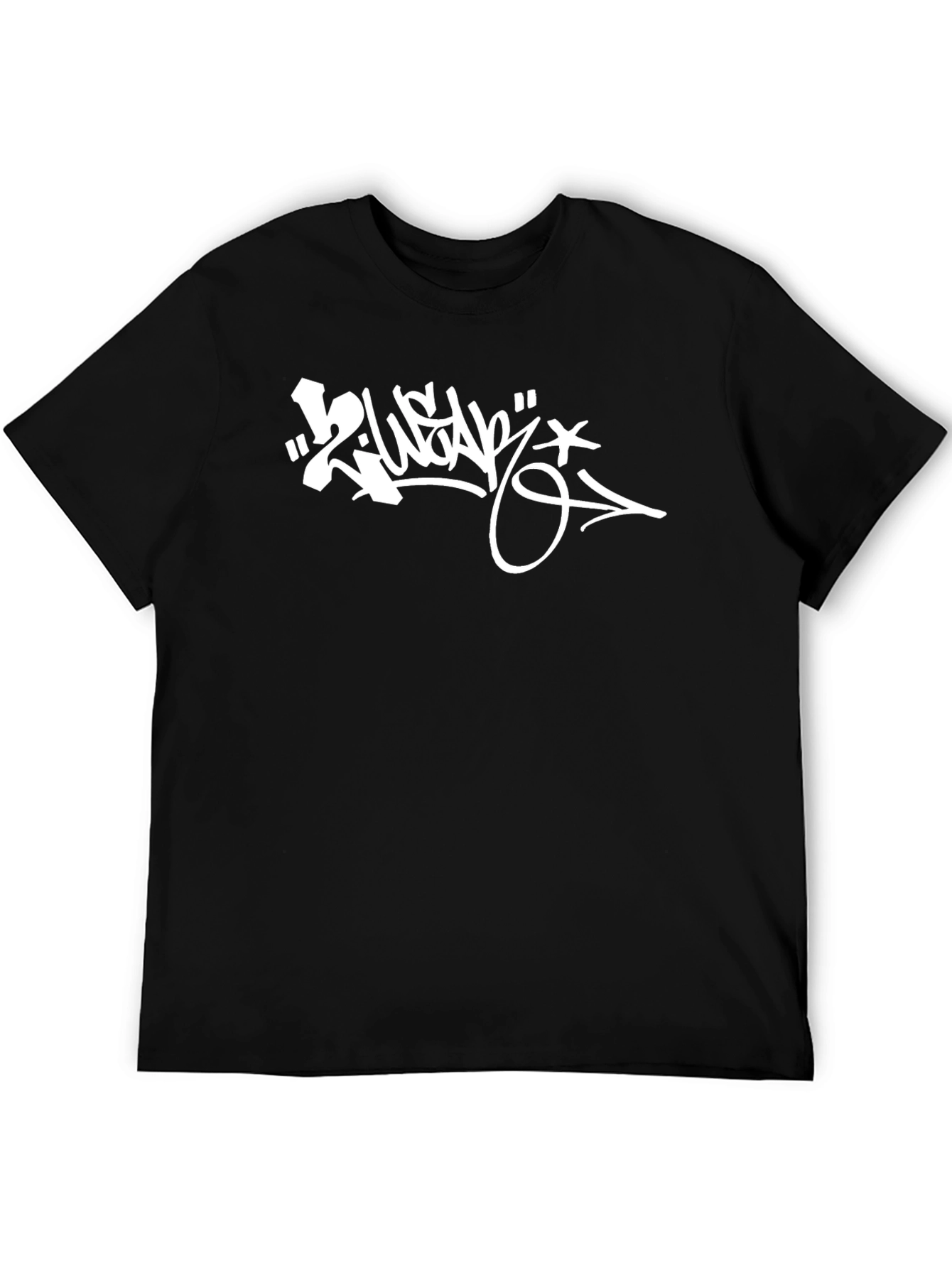 Graffiti Graphic Tee - Black Cotton Blend Streetwear T-Shirt