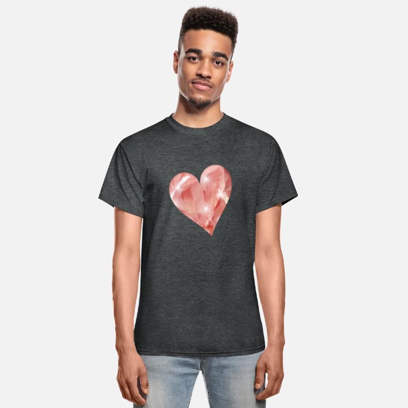 pink rose quartz crystal motif as a heart