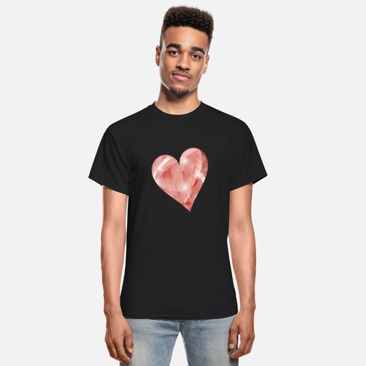pink rose quartz crystal motif as a heart
