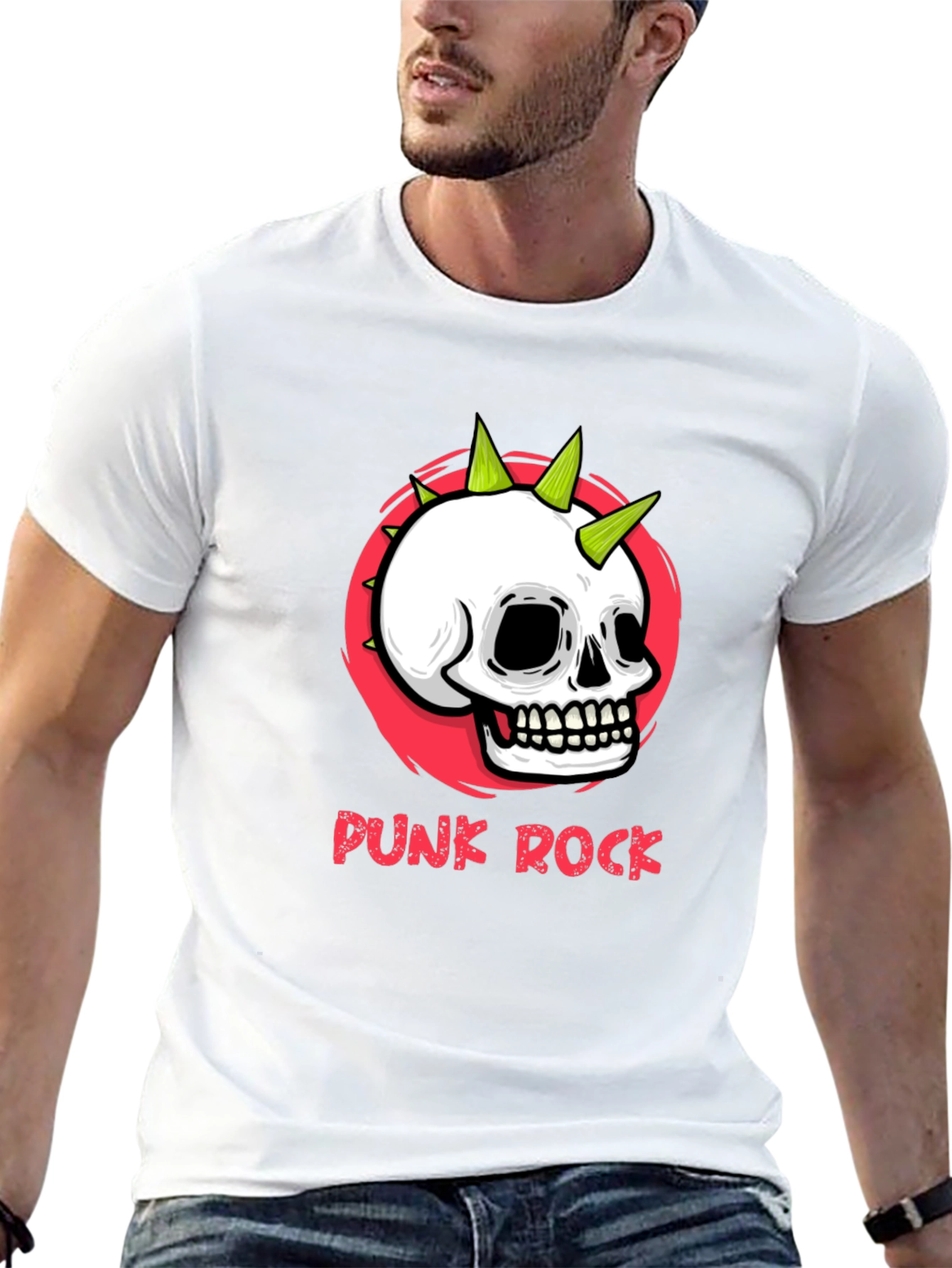 Punk Rock Skull Graphic Tee - Edgy Streetwear