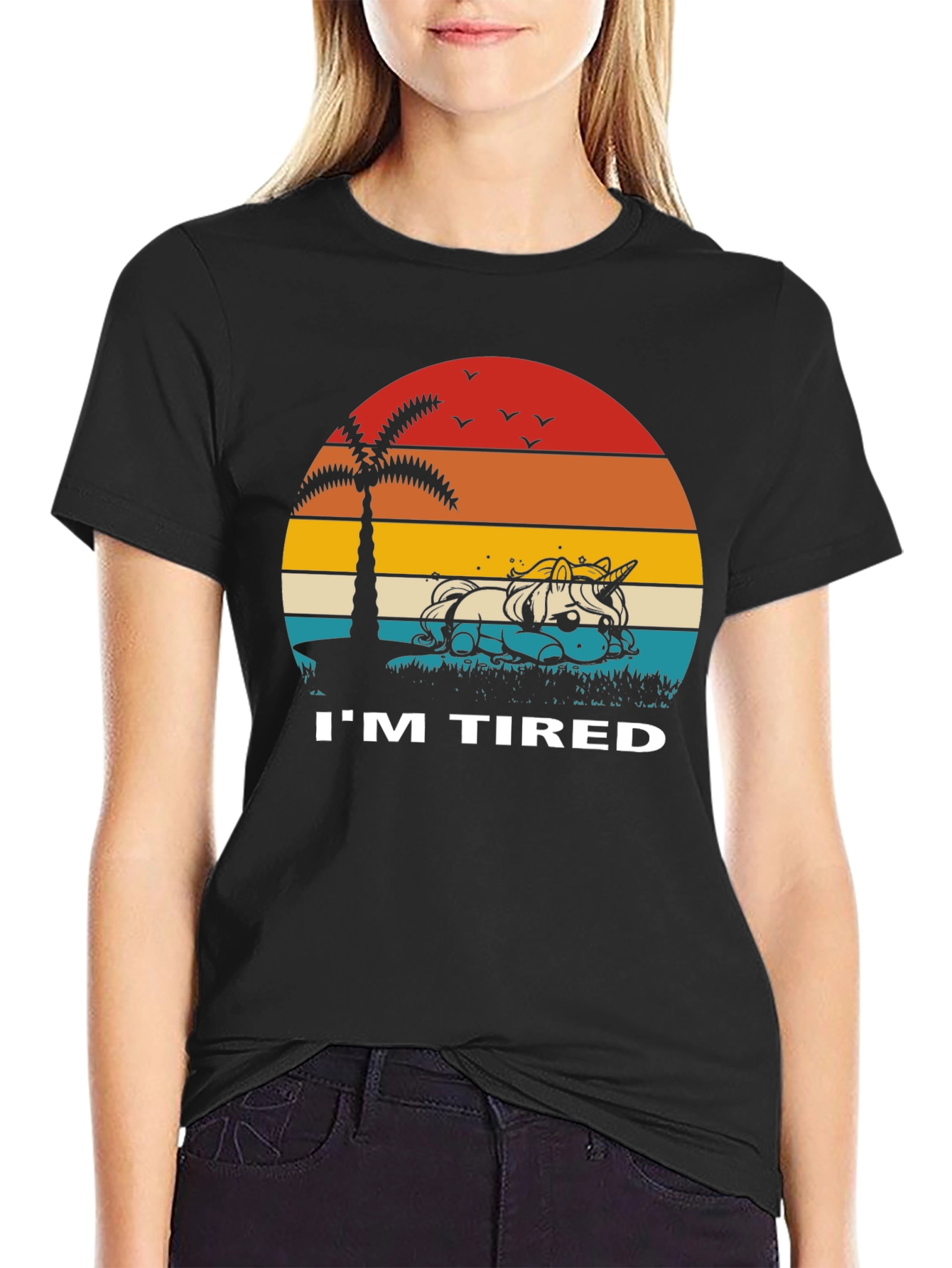 Im Tired Unicorn Sunset T-Shirt