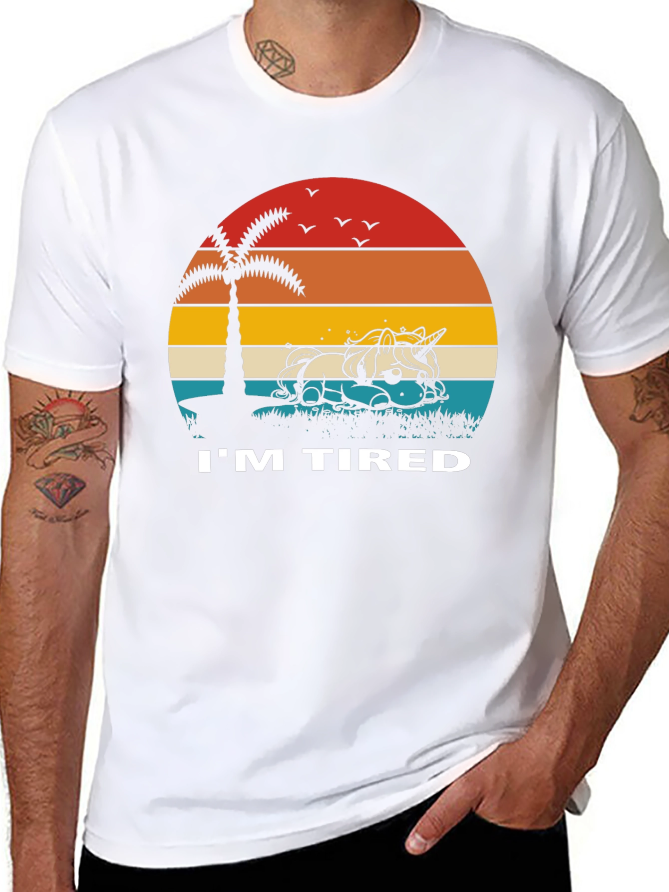 Im Tired Unicorn Sunset T-Shirt
