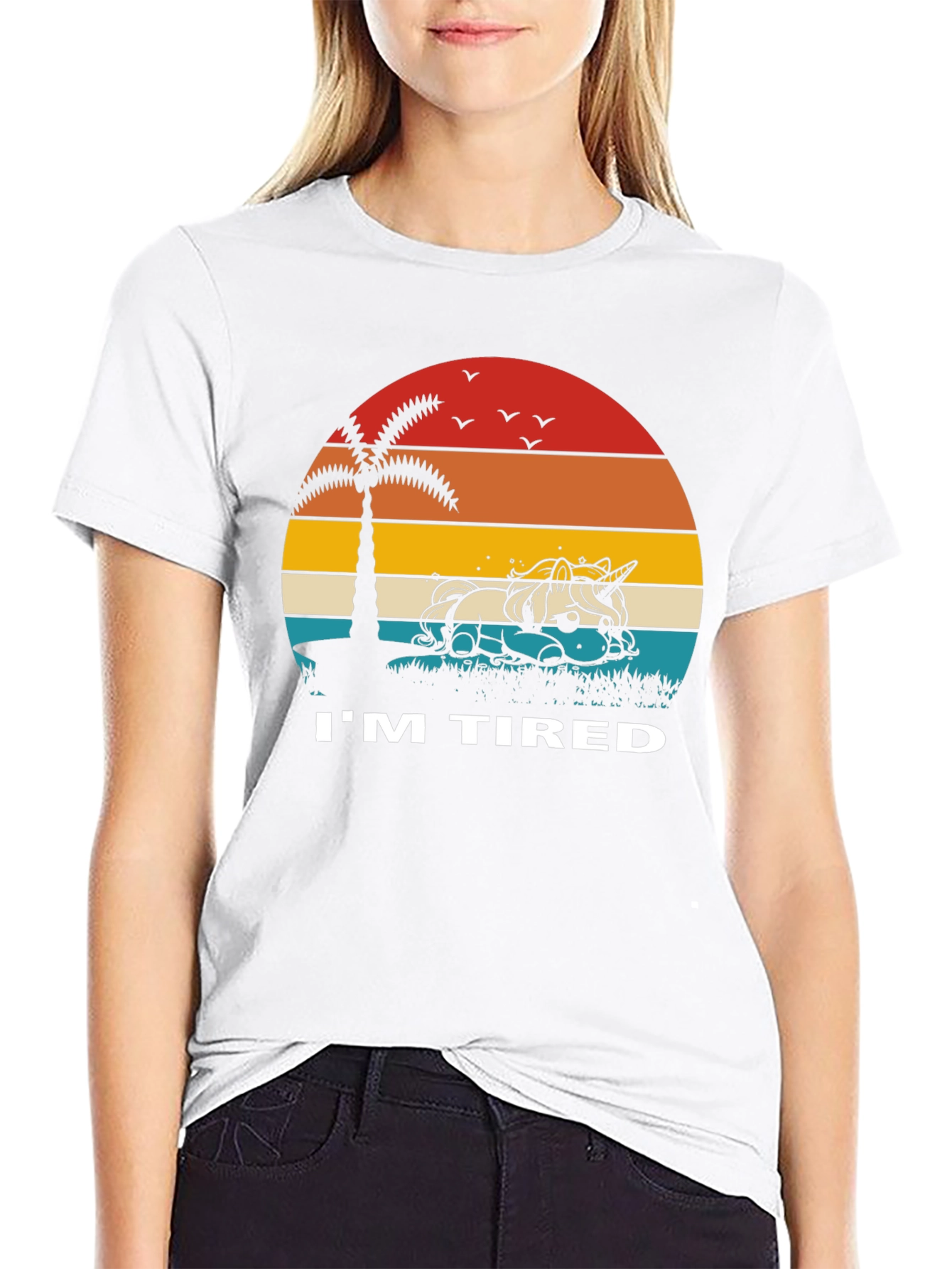Im Tired Unicorn Sunset T-Shirt