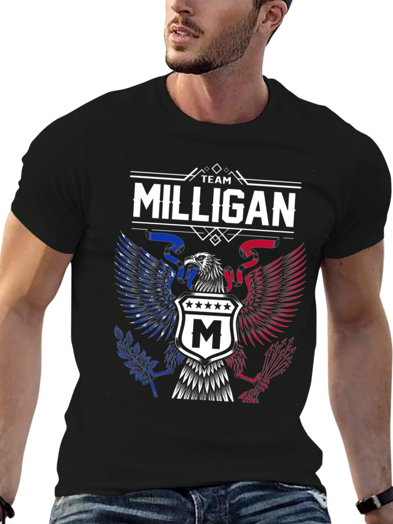 Team Milligan Patriotic Eagle Graphic T-Shirt