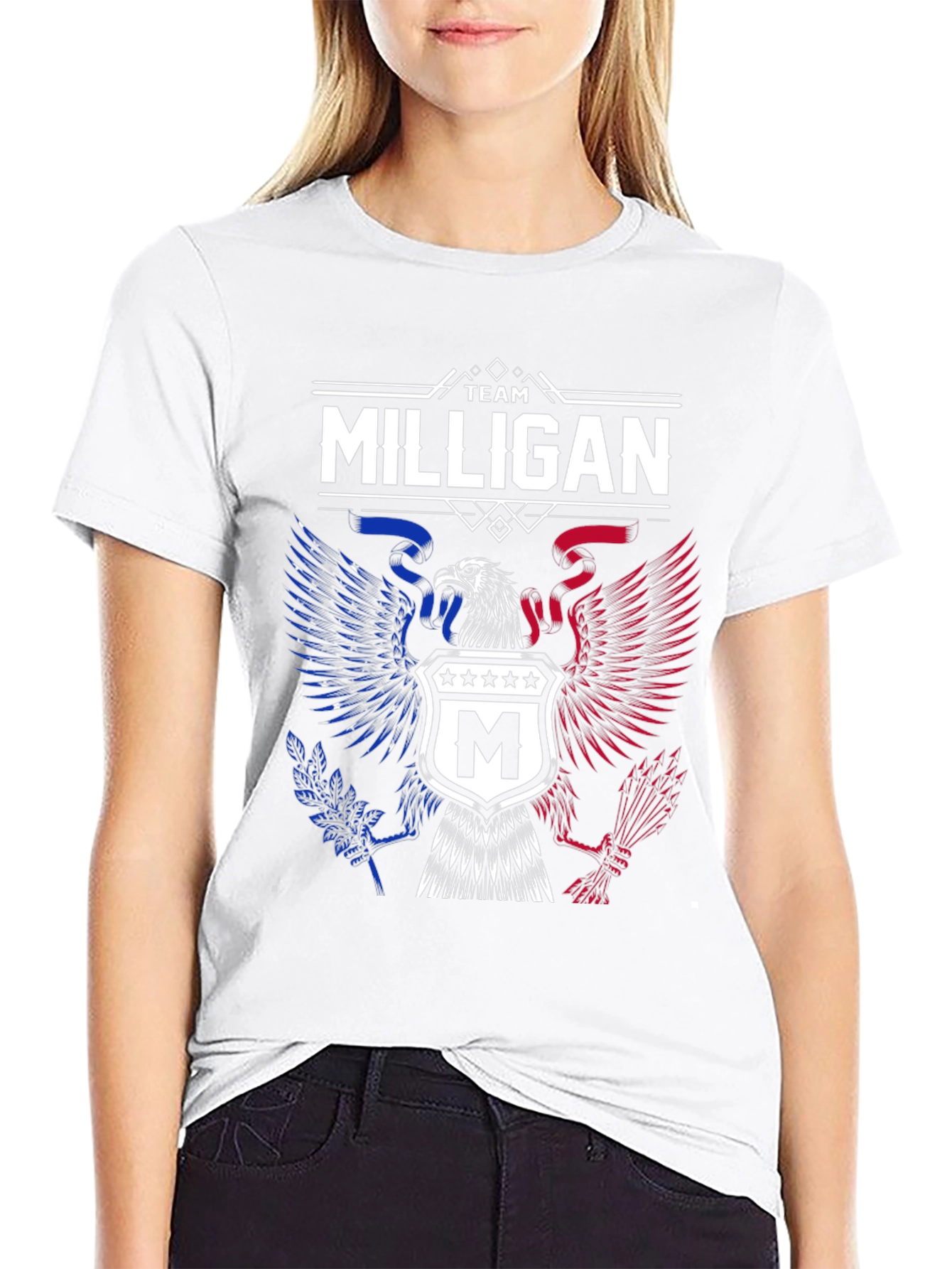 Team Milligan Patriotic Eagle Graphic T-Shirt