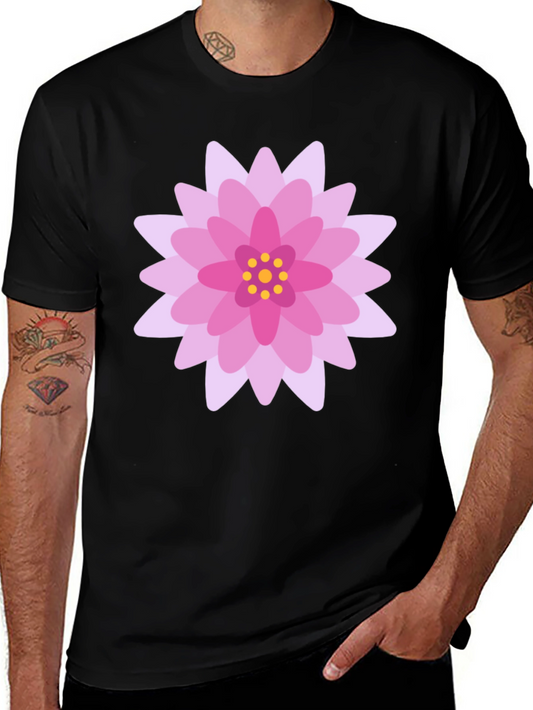 Floral Graphic T-Shirt - Black Cotton