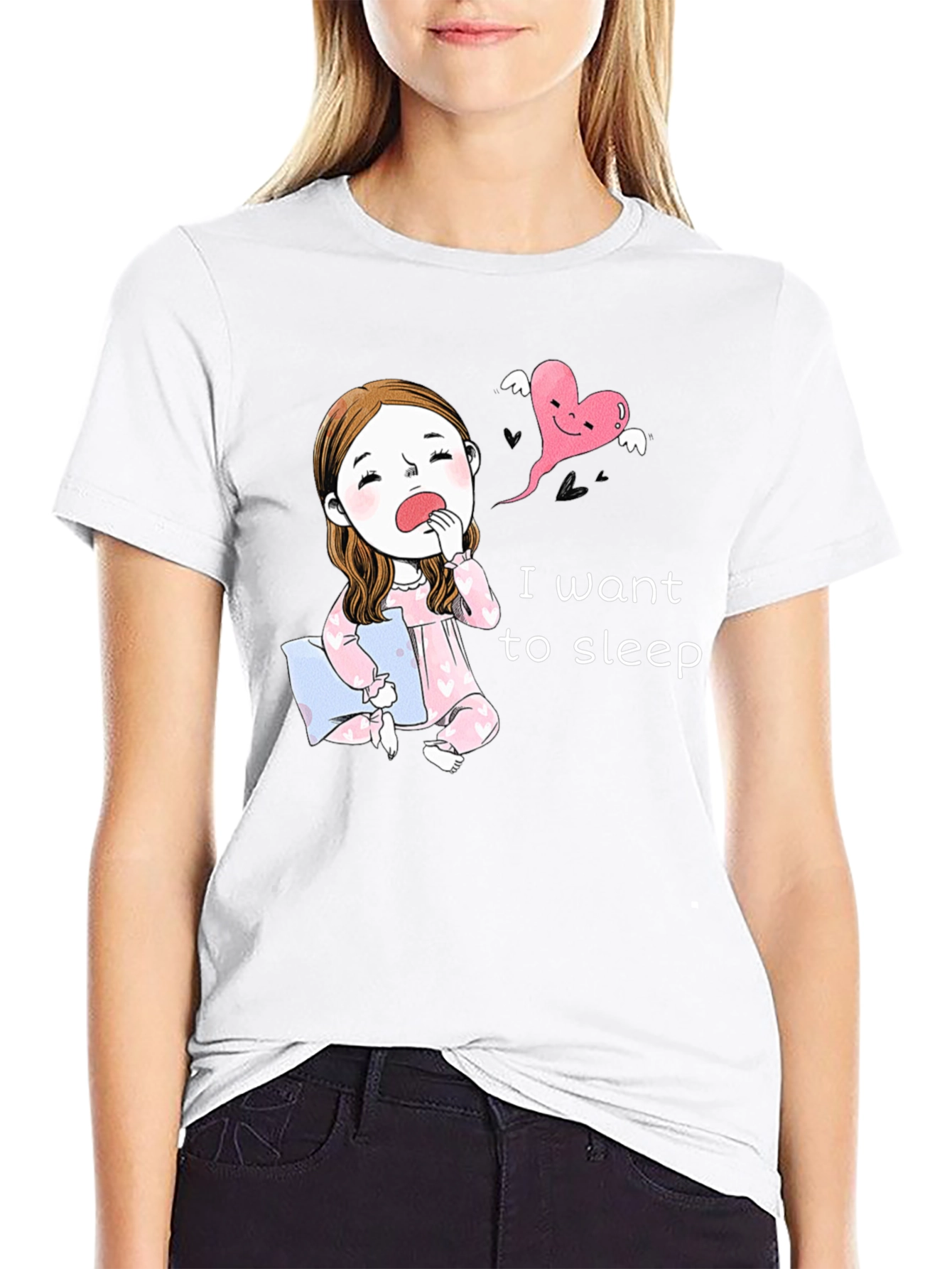 Sleepy Cartoon Tee - I Want To Sleep!