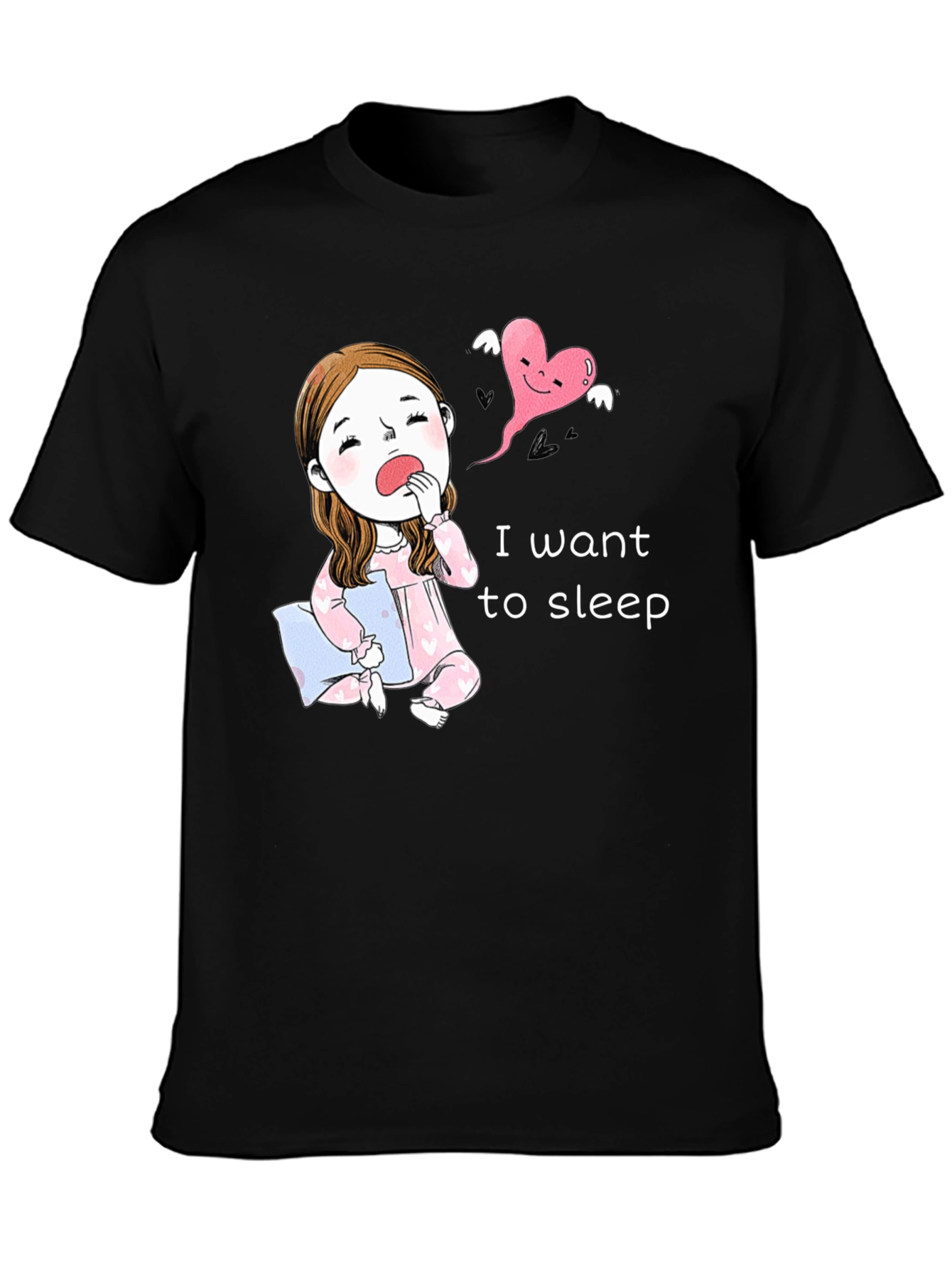 Sleepy Cartoon Tee - I Want To Sleep!
