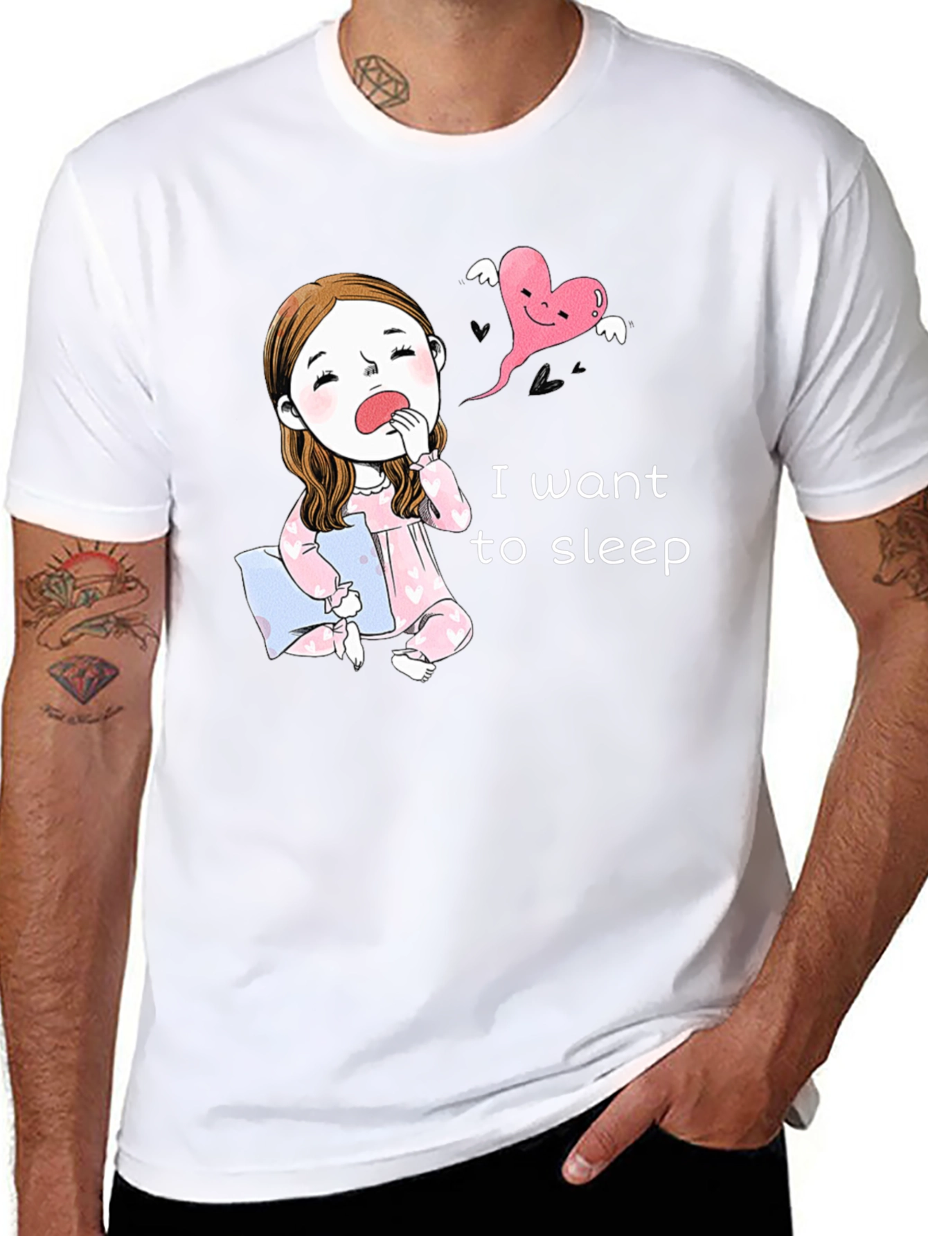 Sleepy Cartoon Tee - I Want To Sleep!