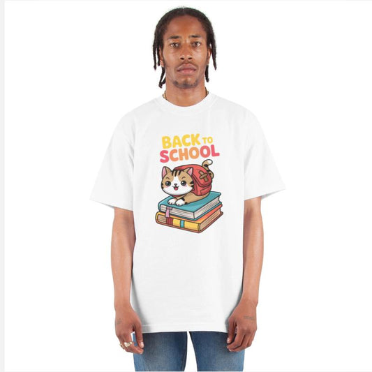 Playful Cat Back to School Illustration