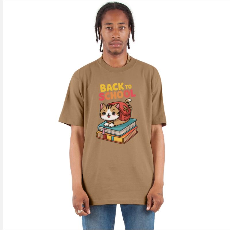 Playful Cat Back to School Illustration