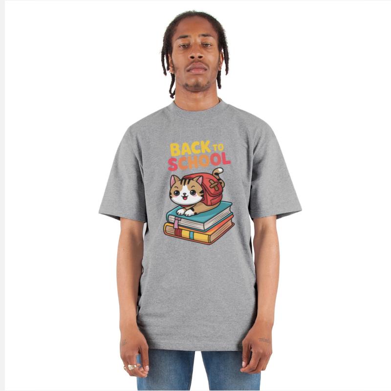 Playful Cat Back to School Illustration