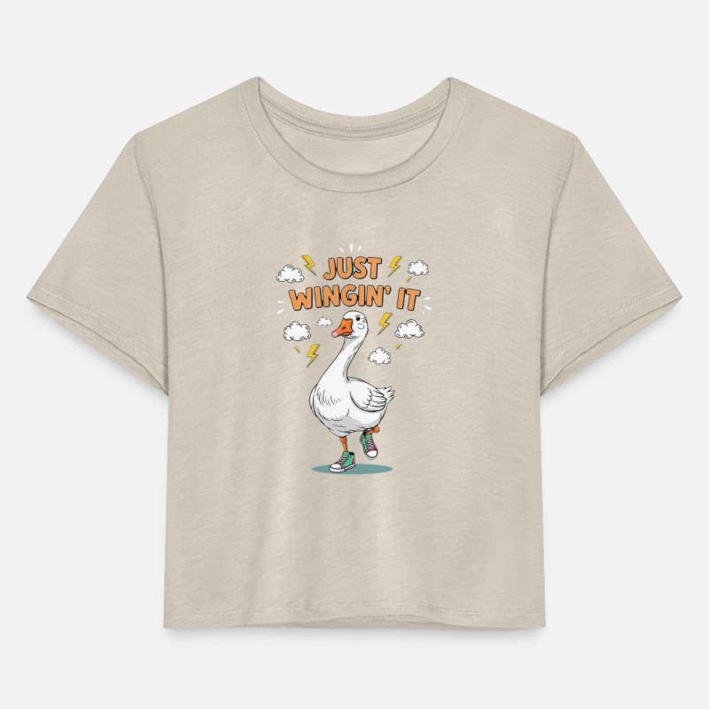 Playful Goose with Sneakers and Lightning