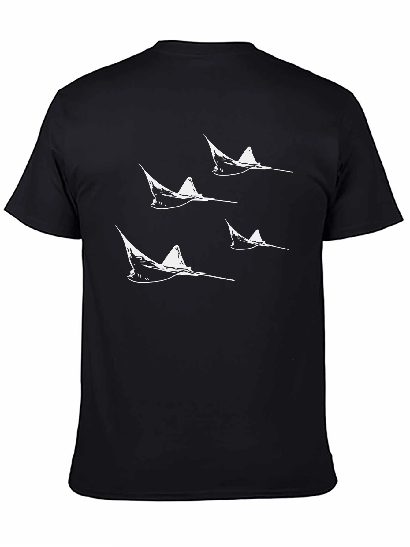 Manta Ray Graphic Tee - Black Cotton T-Shirt