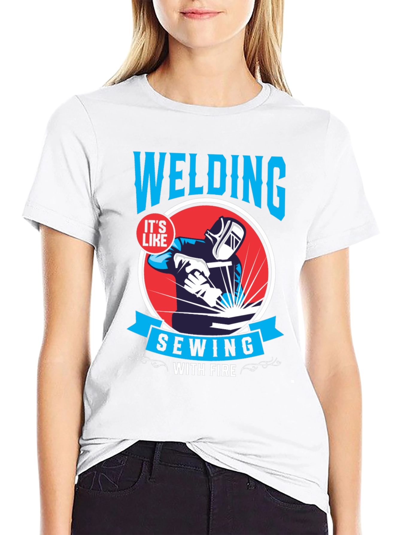 Welding Like Sewing With Fire Black T-Shirt