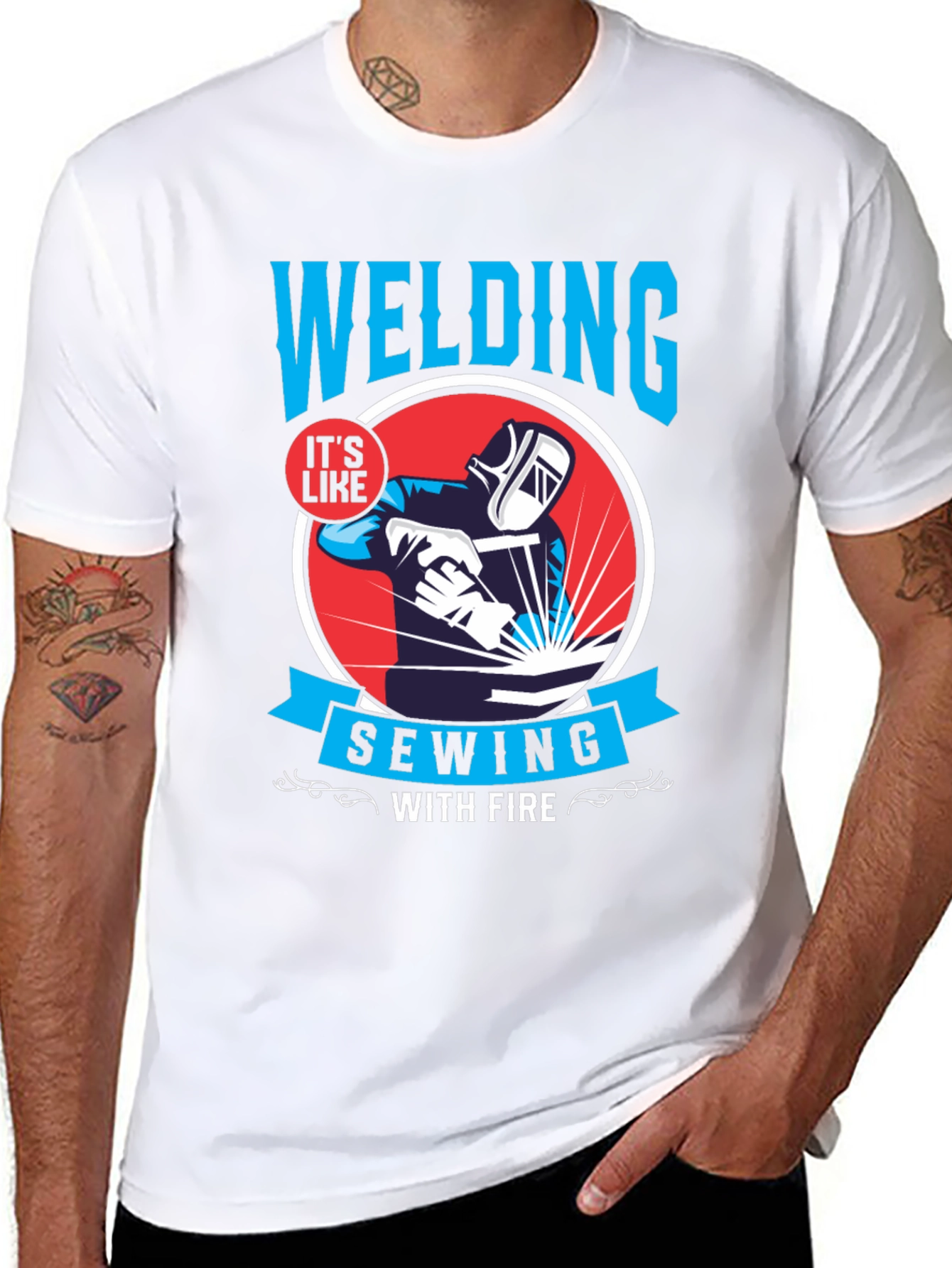 Welding Like Sewing With Fire Black T-Shirt