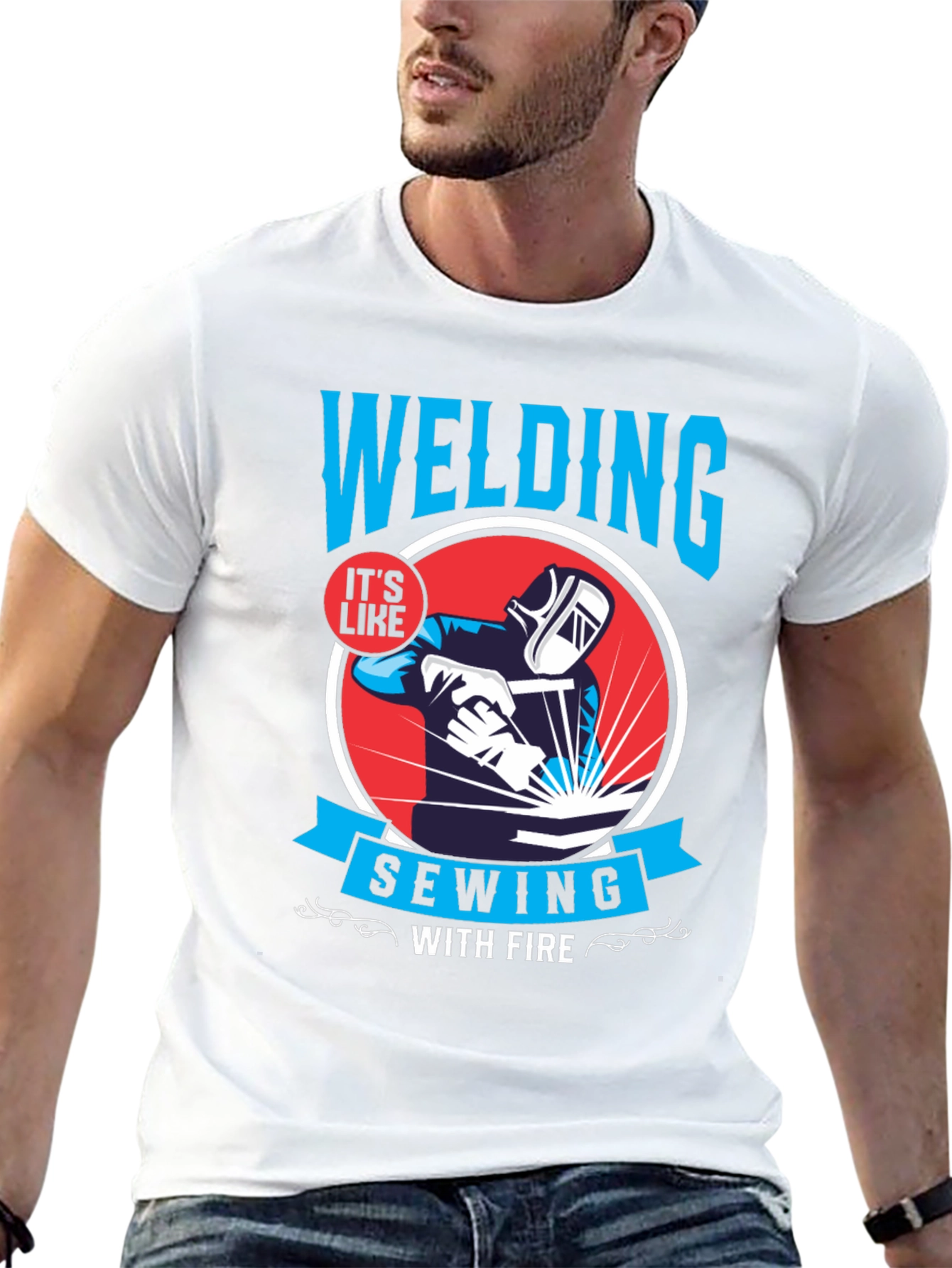 Welding Like Sewing With Fire Black T-Shirt