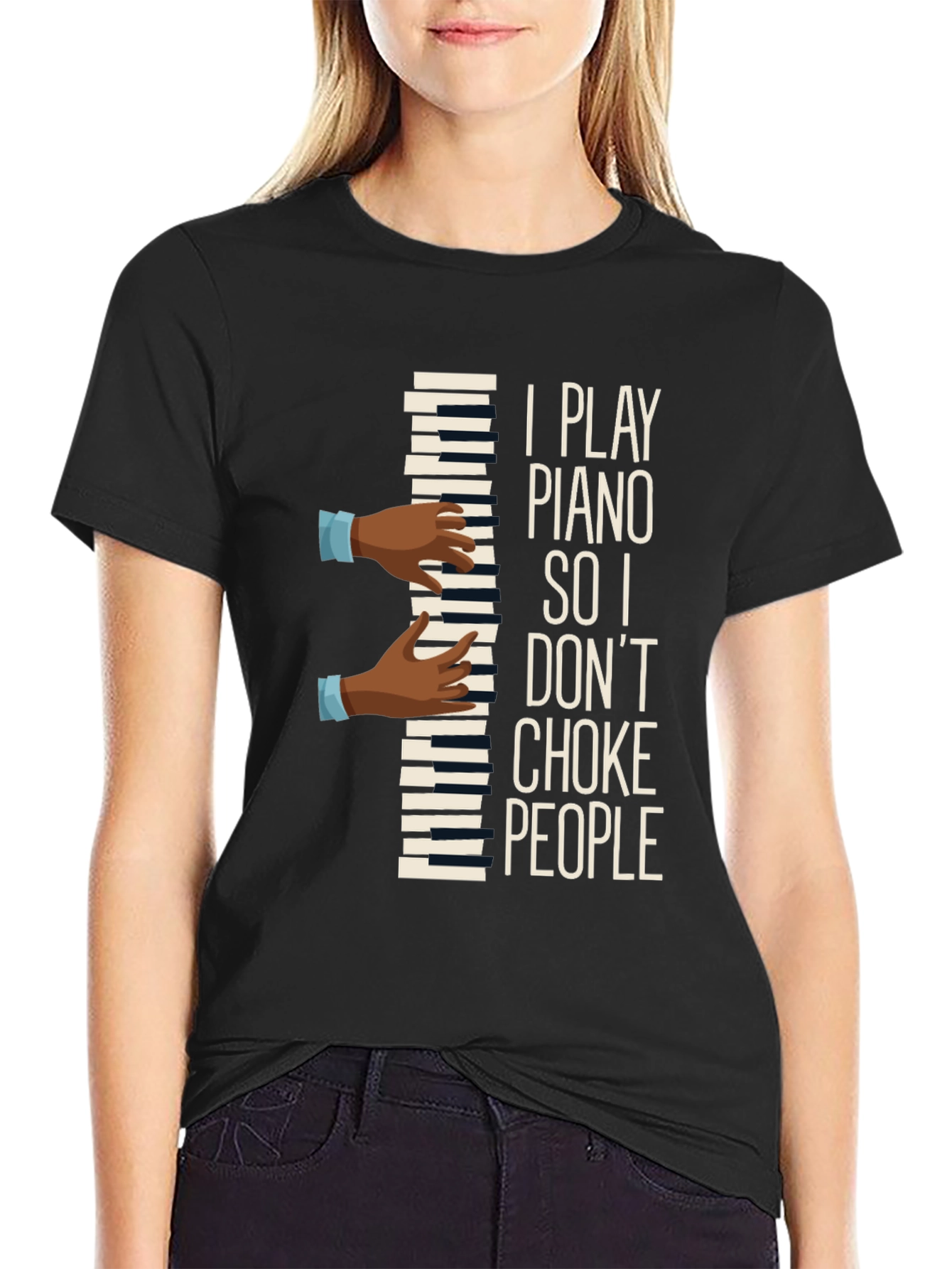Piano Player Graphic Tee - Musical Humor T-Shirt
