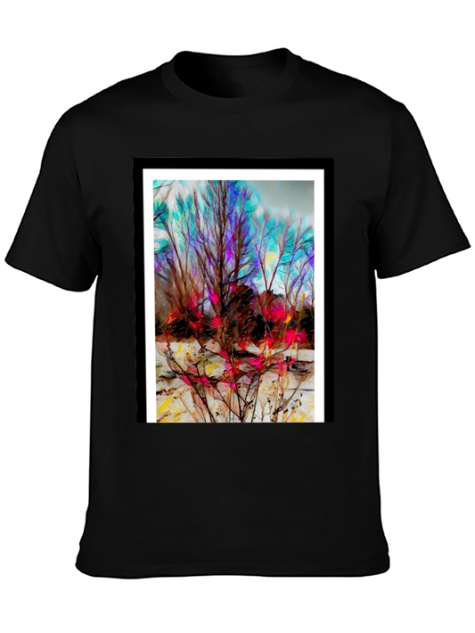 Abstract Winter Tree Art T-Shirt - Unique Design