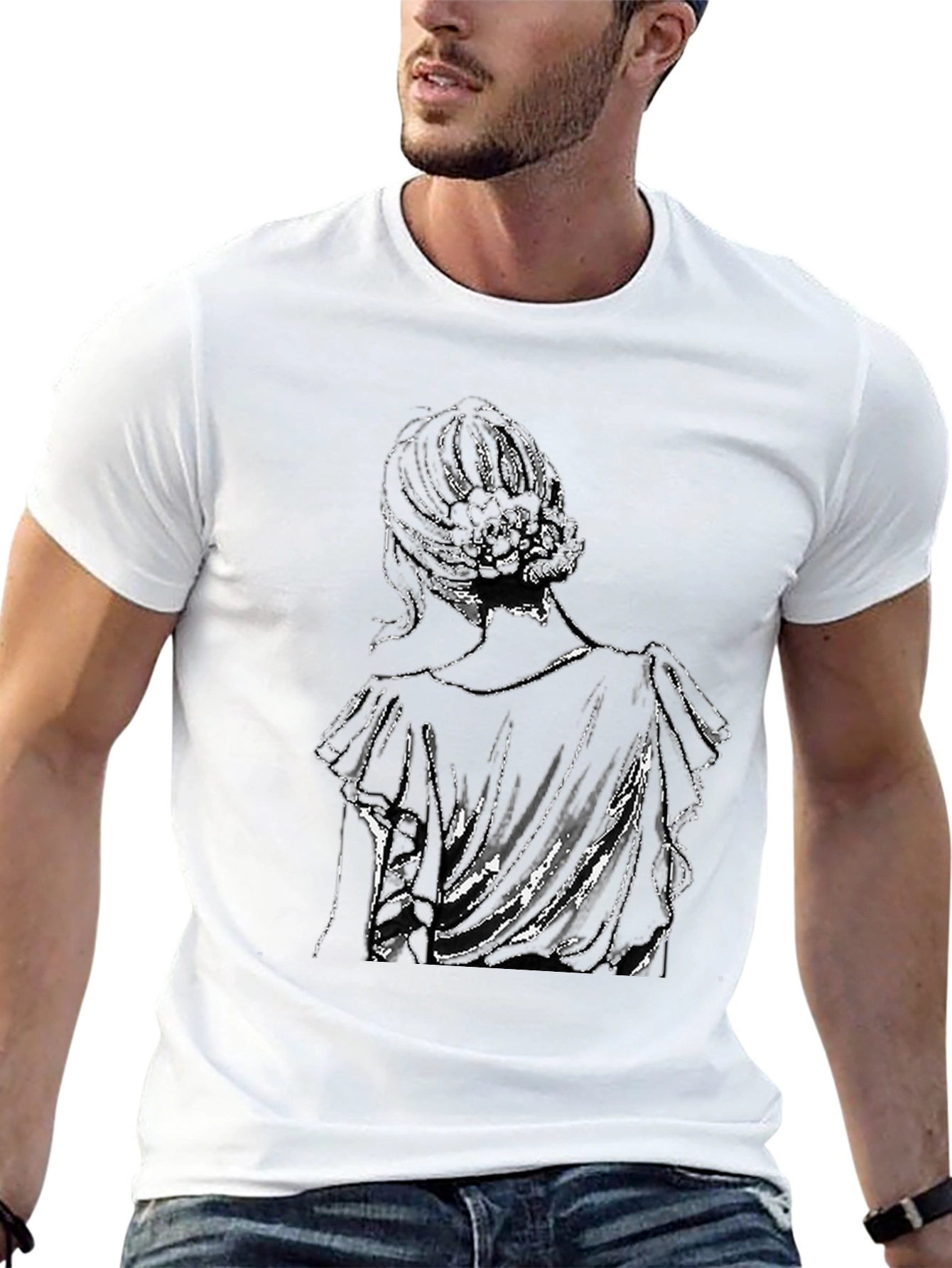 Elegant Woman Graphic Black T-Shirt