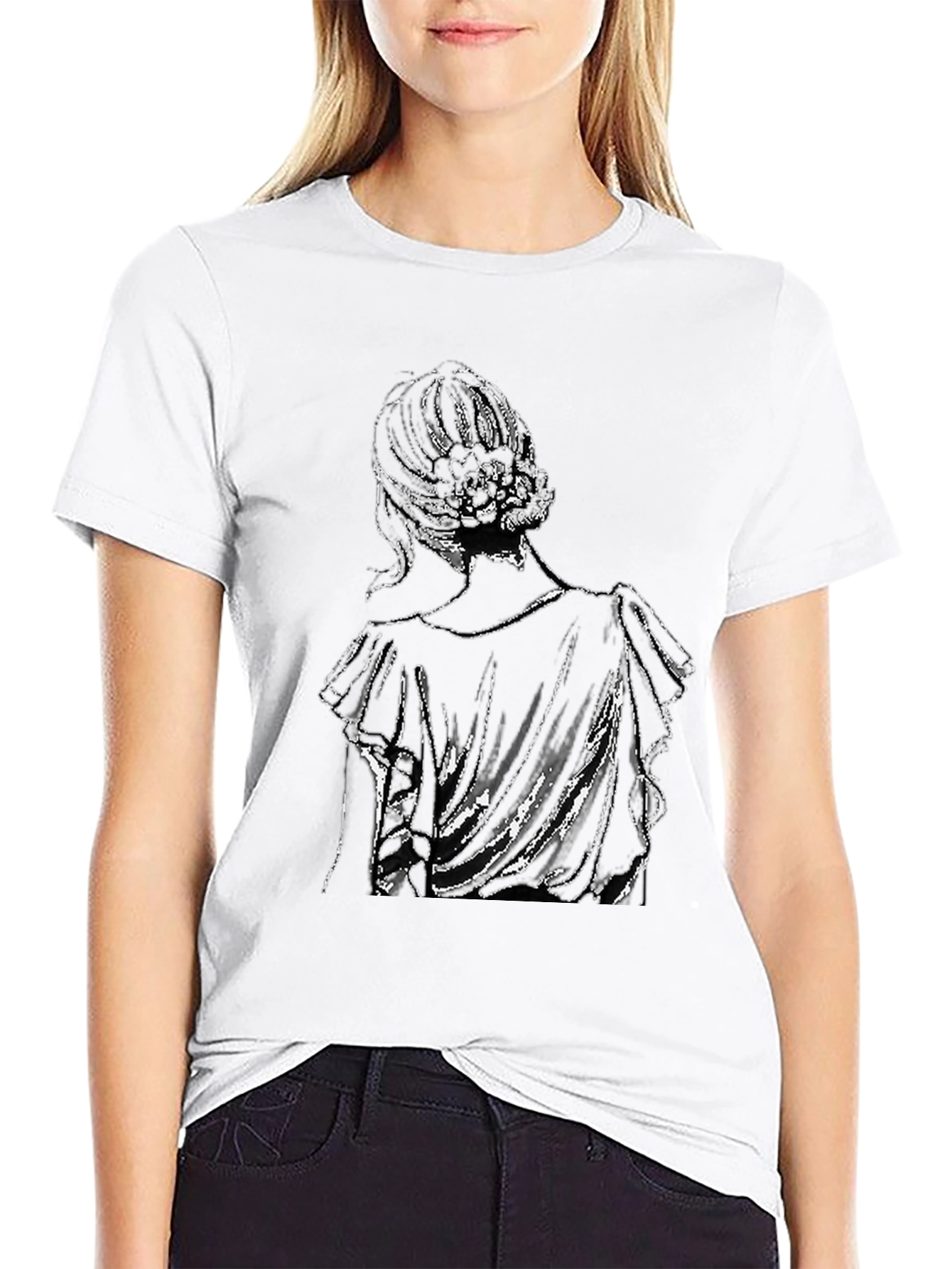 Elegant Woman Graphic Black T-Shirt