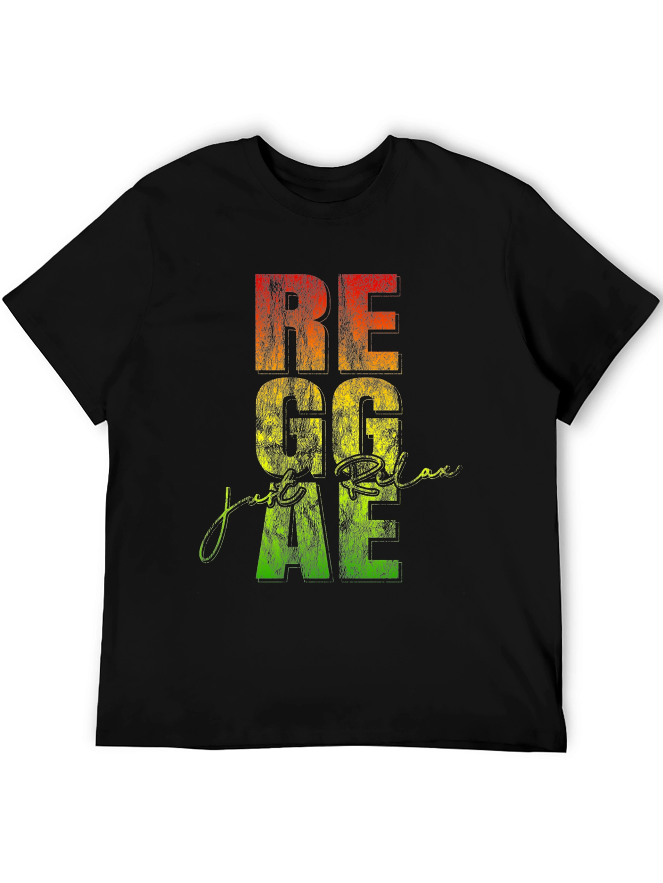 Reggae Relax Graphic Print Black T-Shirt