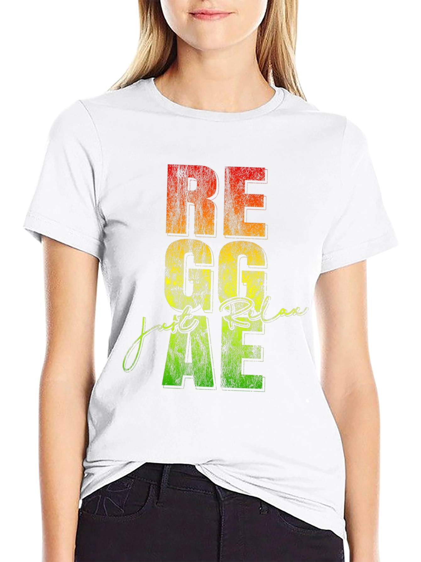 Reggae Relax Graphic Print Black T-Shirt