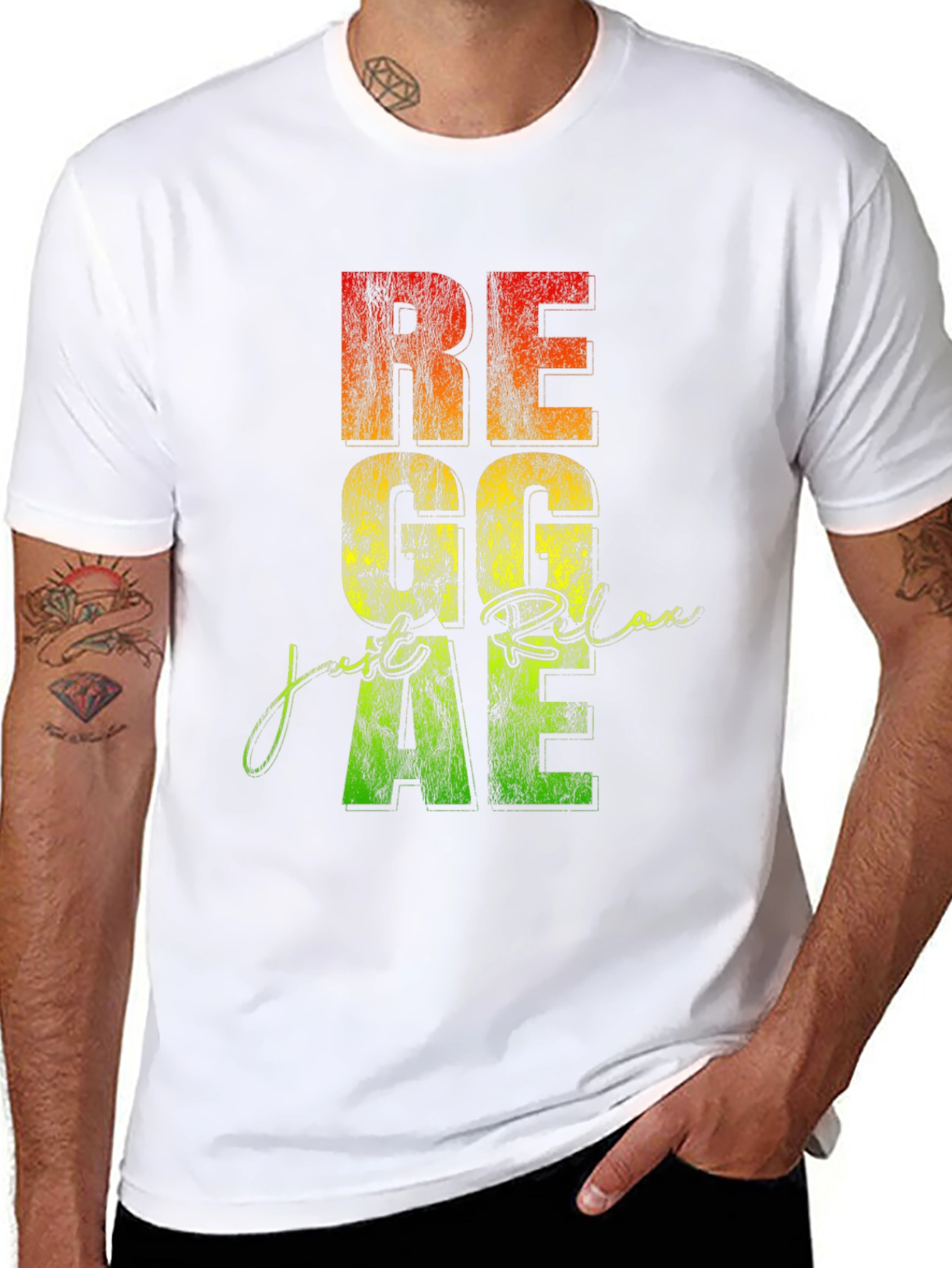 Reggae Relax Graphic Print Black T-Shirt