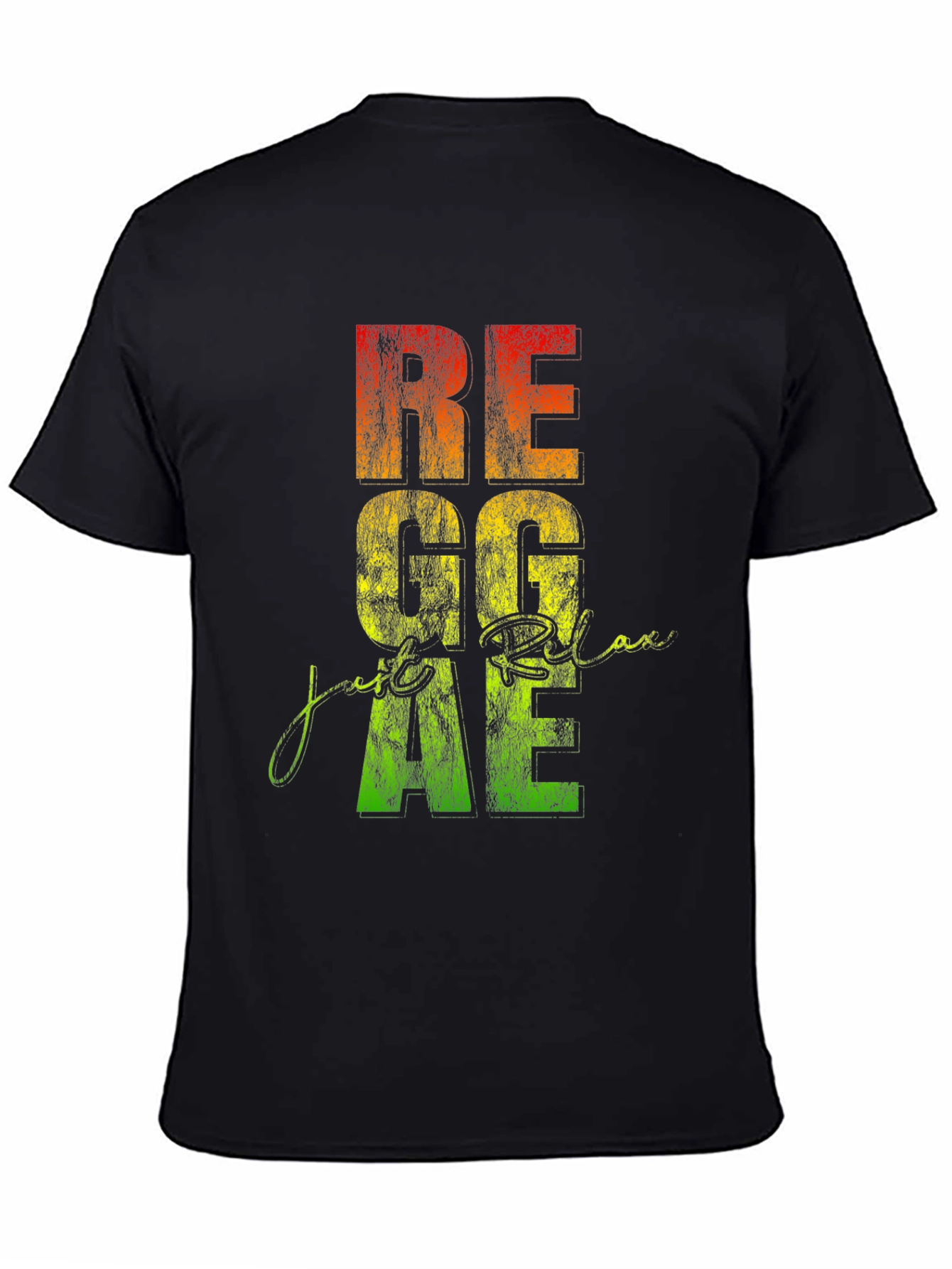 Reggae Relax Graphic Print Black T-Shirt
