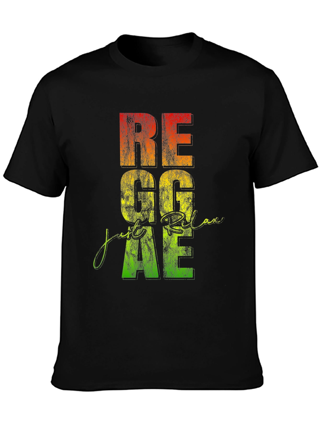 Reggae Relax Graphic Print Black T-Shirt