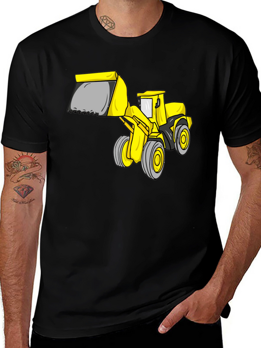 Bulldozer Graphic Tee - Black Cotton T-Shirt