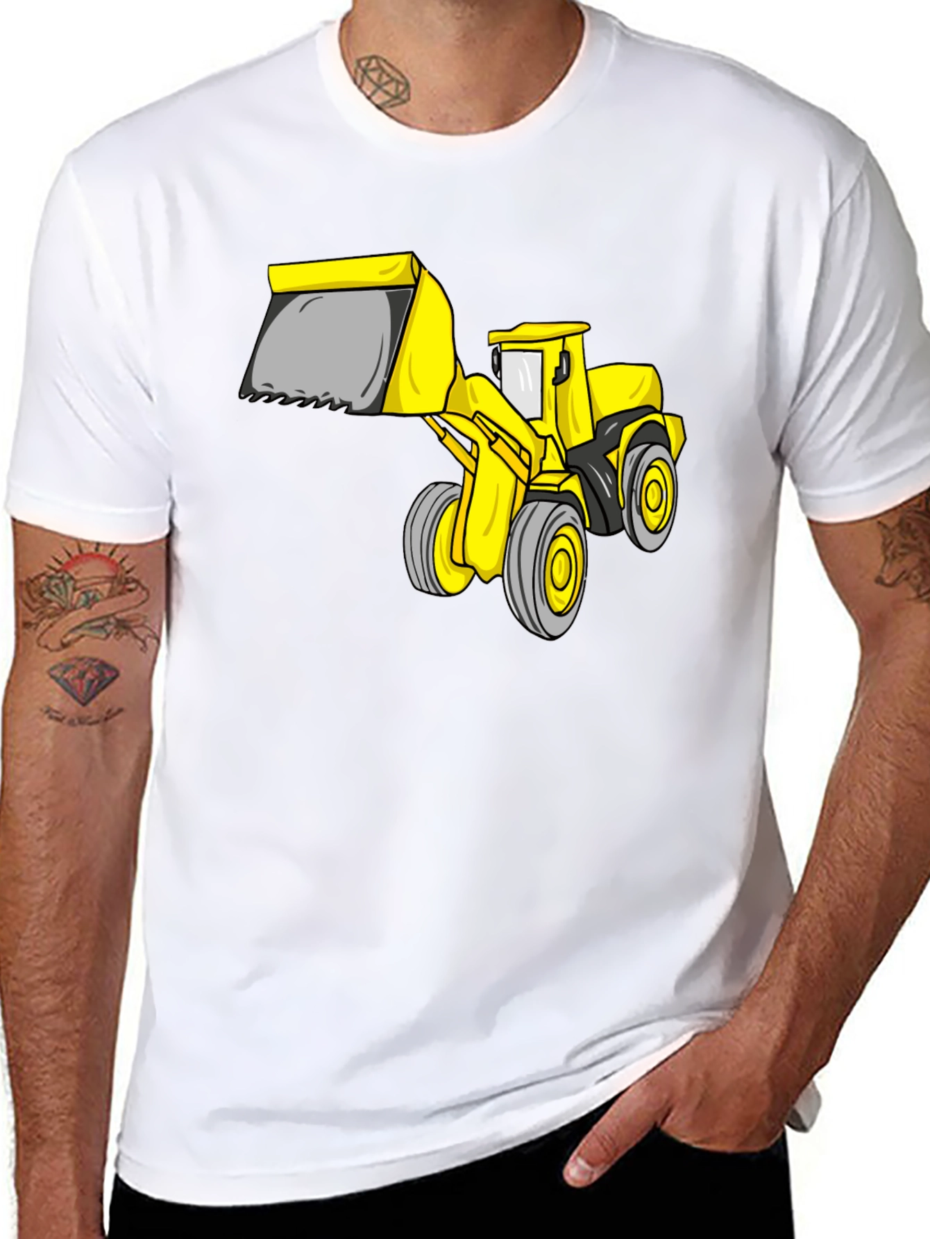 Bulldozer Graphic Tee - Black Cotton T-Shirt