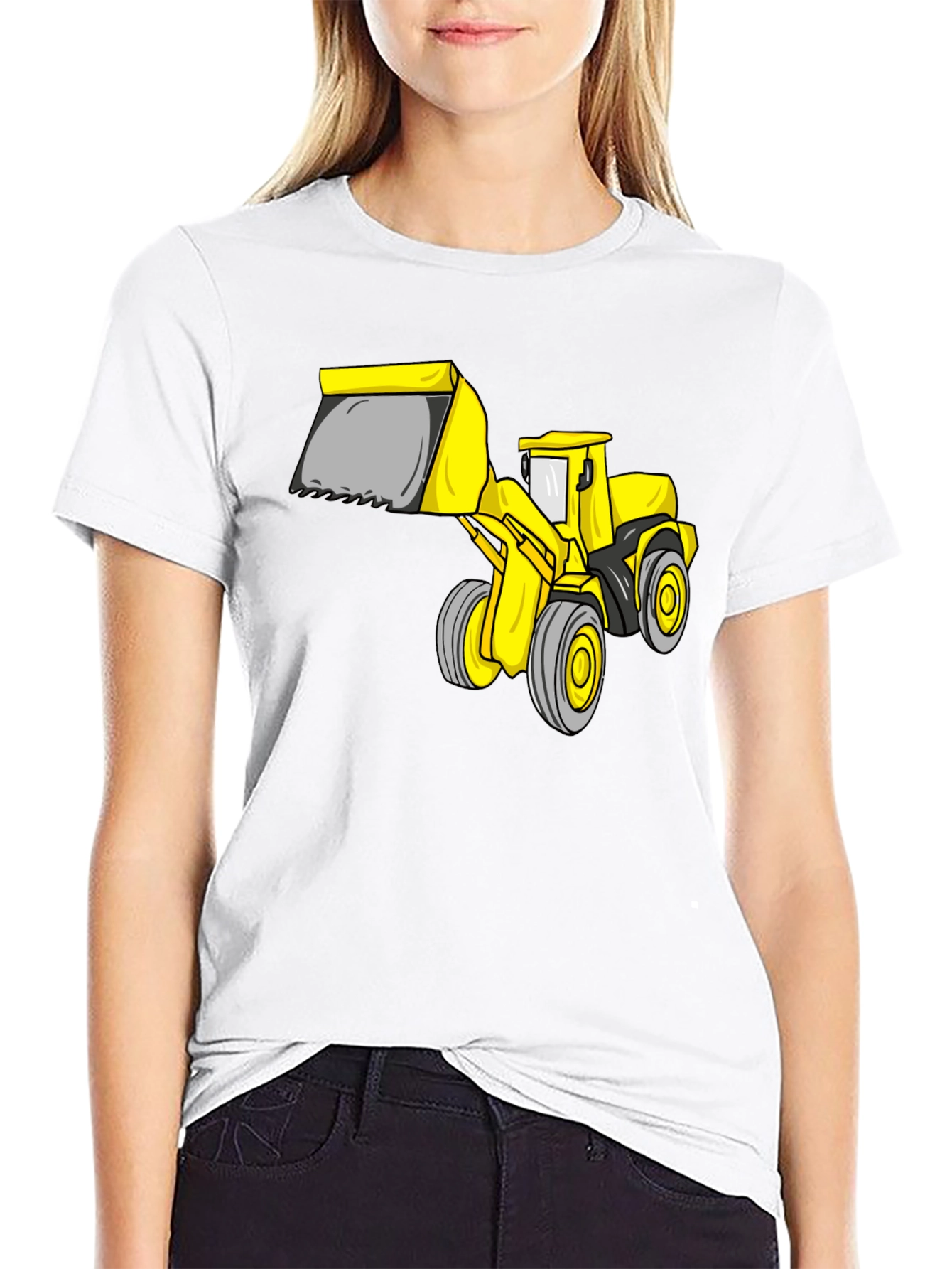 Bulldozer Graphic Tee - Black Cotton T-Shirt